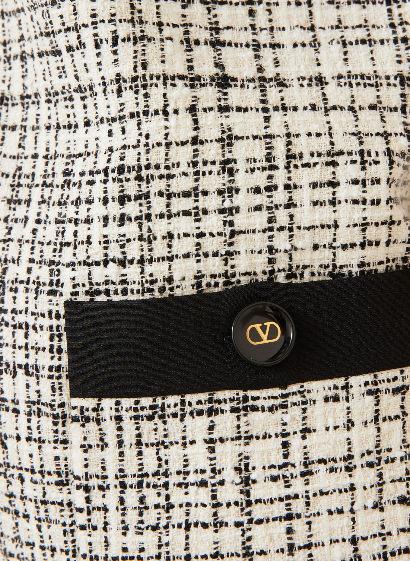 VALENTINO Tweed dress: CREAM / WHITE / BLACK