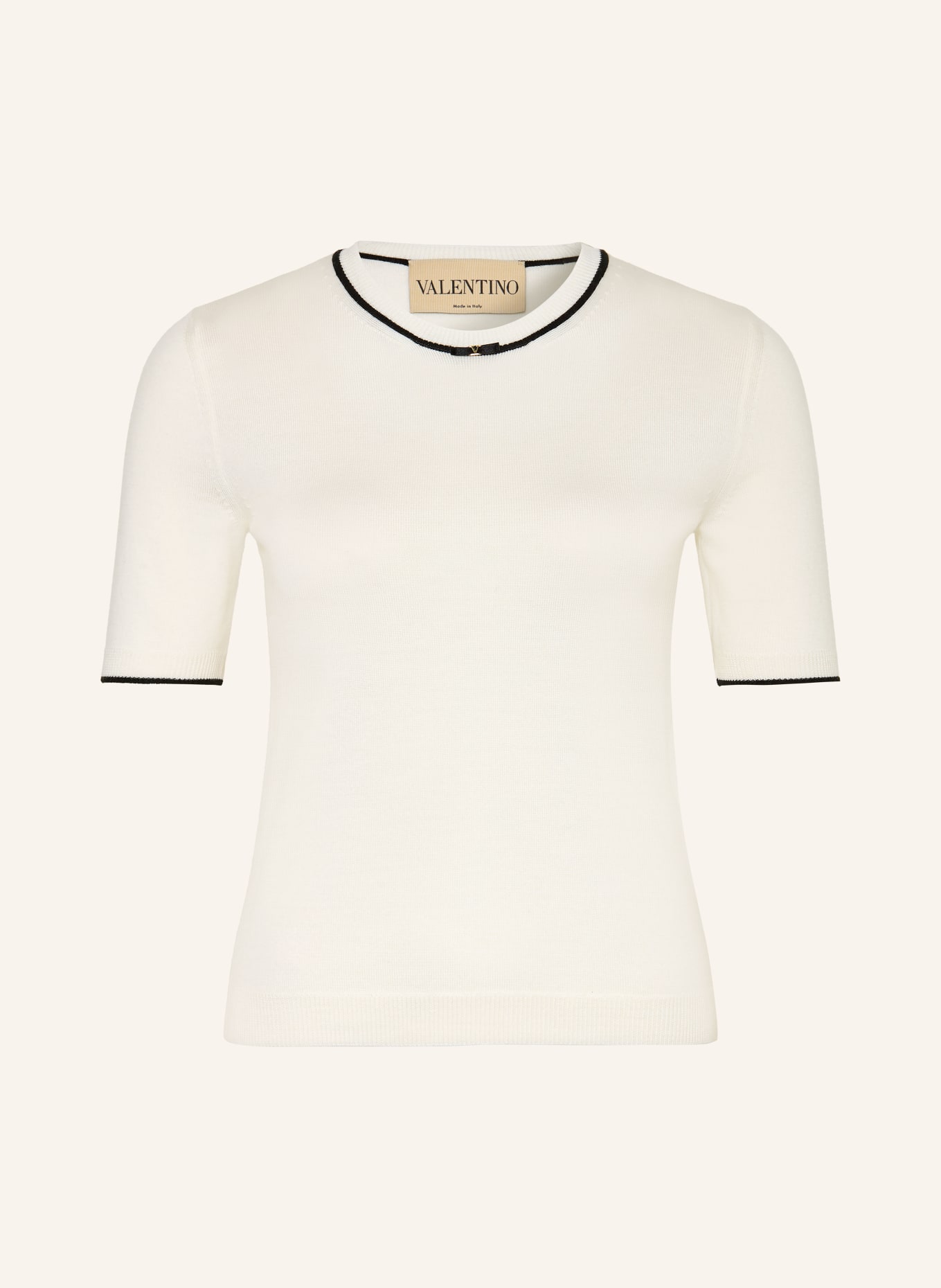 VALENTINO Knit shirt: ECRU / BLACK