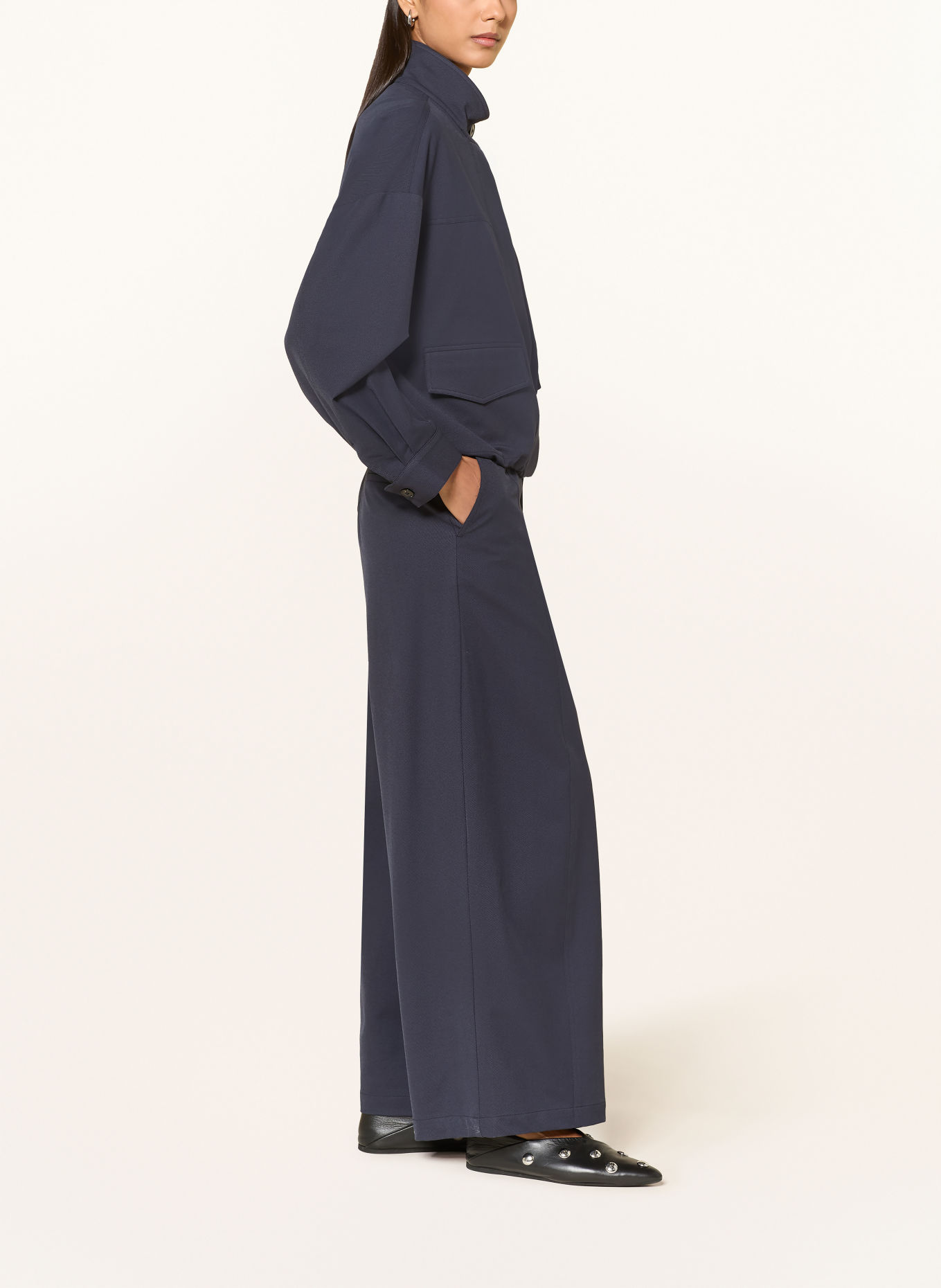 co'couture Spodnie typu marlene DEMICC: GRANATOWY
