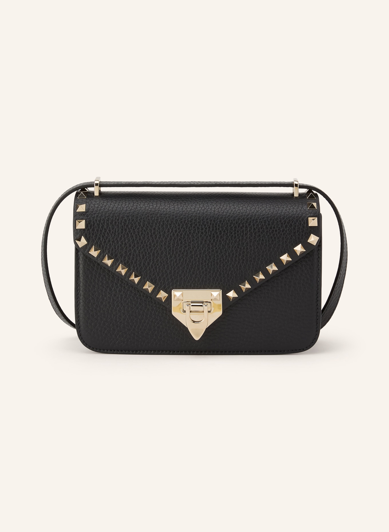 VALENTINO GARAVANI ROCKSTUD SMALL Shoulder Bag: BLACK / GOLD