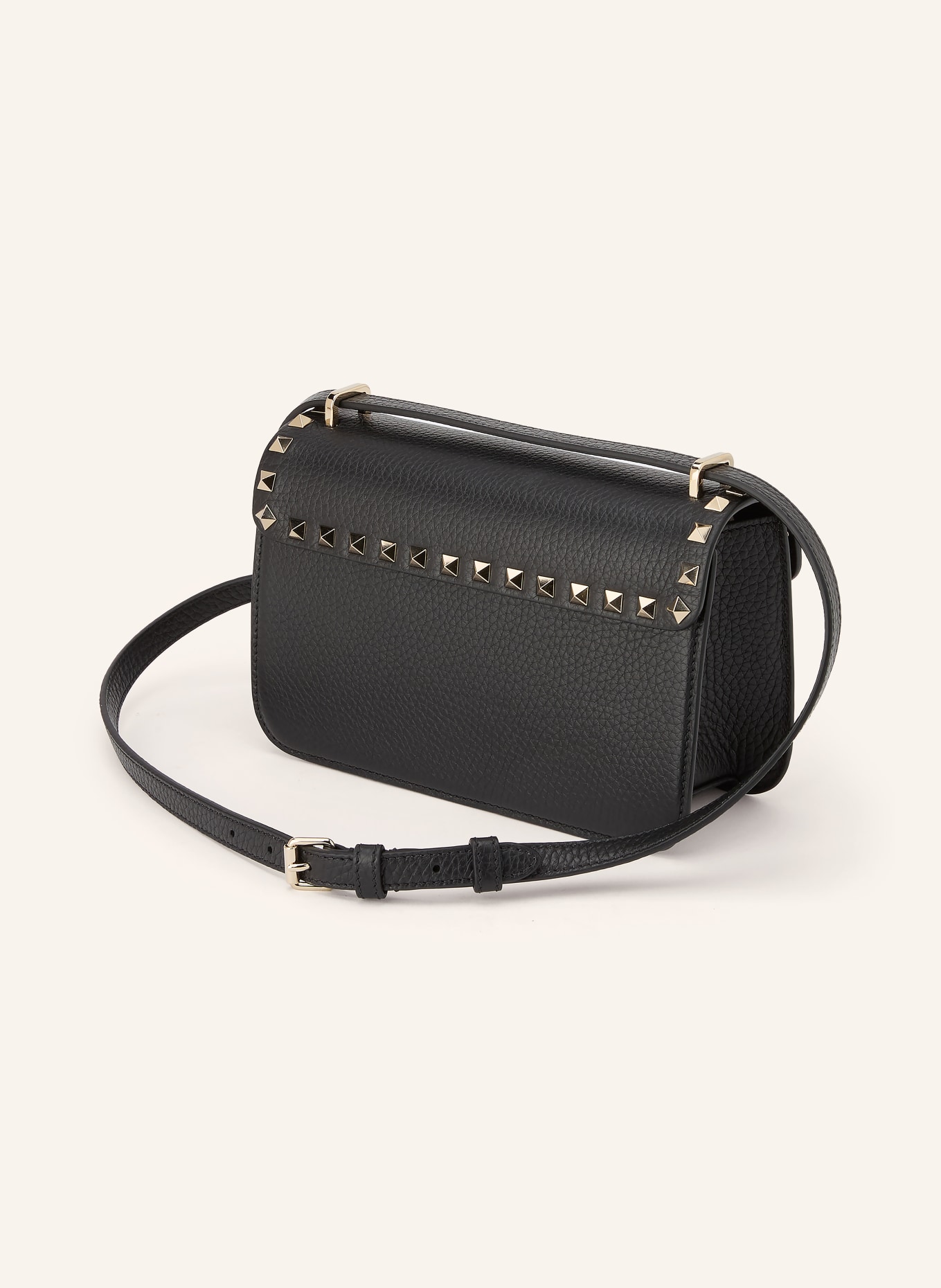 VALENTINO GARAVANI ROCKSTUD SMALL Shoulder Bag: BLACK / GOLD
