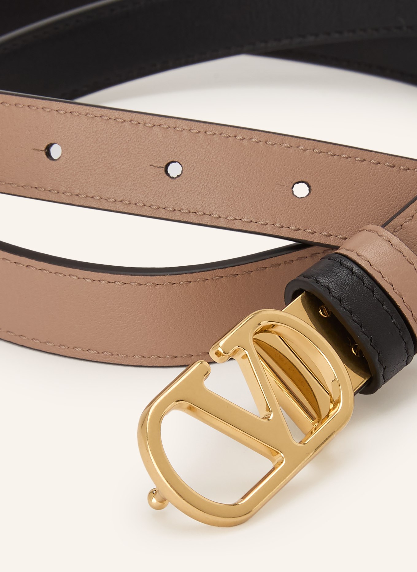 VALENTINO GARAVANI Omkeerbare leren riem: TAUPE / ZWART