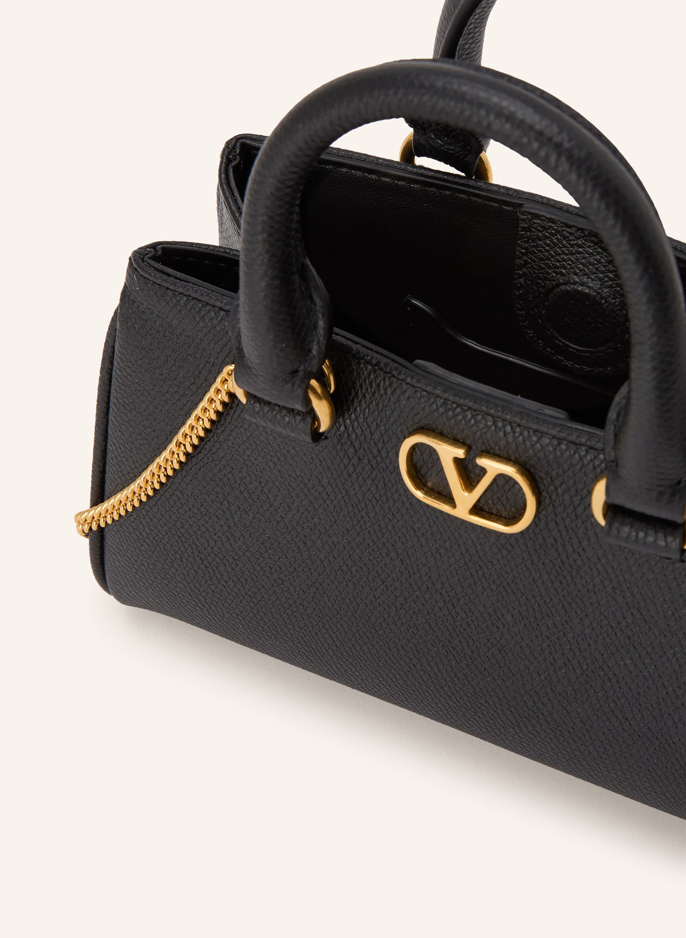 VALENTINO GARAVANI Handtasche VLOGO SIGNATURE MINI: SCHWARZ / GOLD
