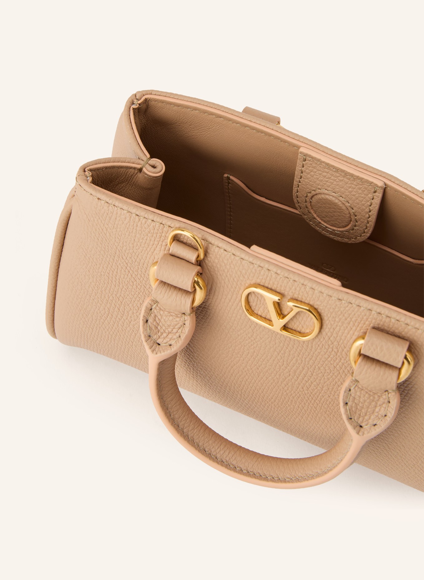 VALENTINO GARAVANI Torebka VLOGO SIGNATURE MINI: BLADORÓŻOWY / ZŁOTY