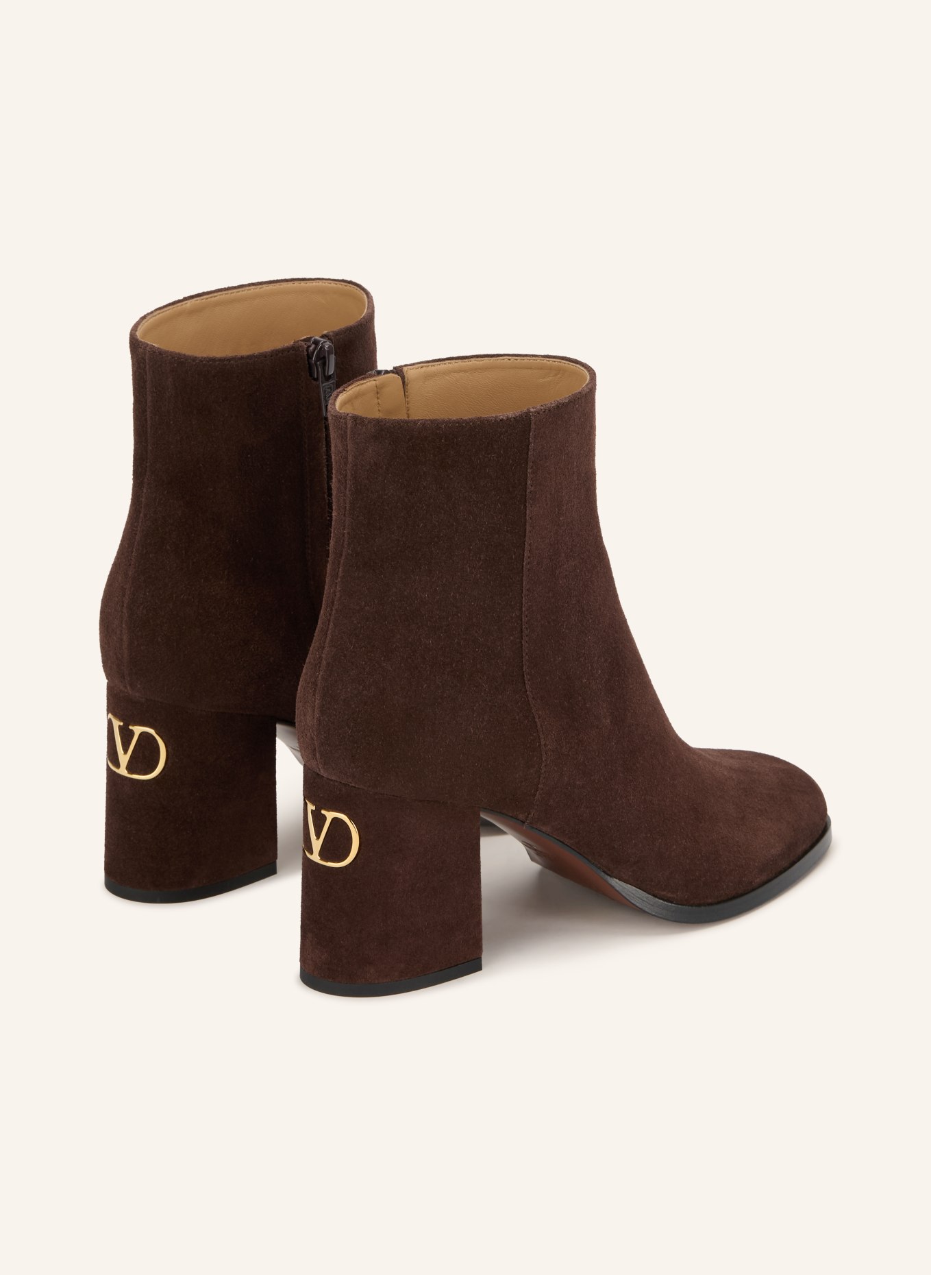VALENTINO GARAVANI Stiefeletten: DUNKELBRAUN / GOLD