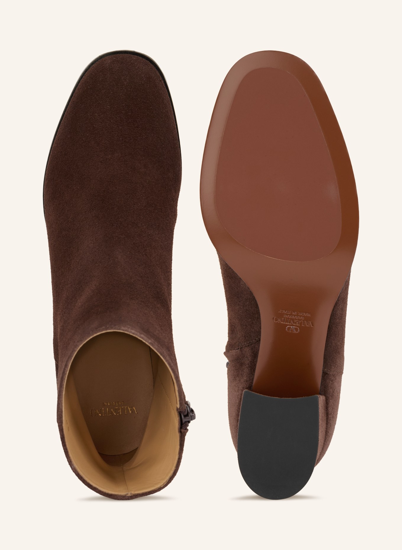 VALENTINO GARAVANI Stiefeletten: DUNKELBRAUN / GOLD