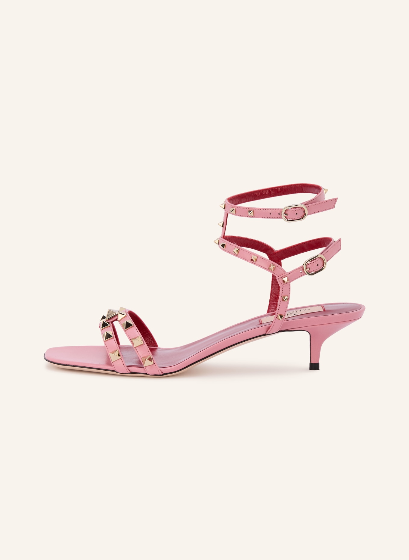 VALENTINO GARAVANI Sandaletten ROCKSTUD mit Nieten: ALTROSA / SILBER