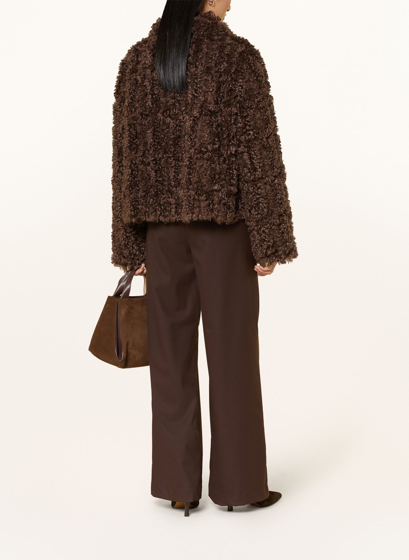 lilienfels Faux fur jacket: DARK BROWN