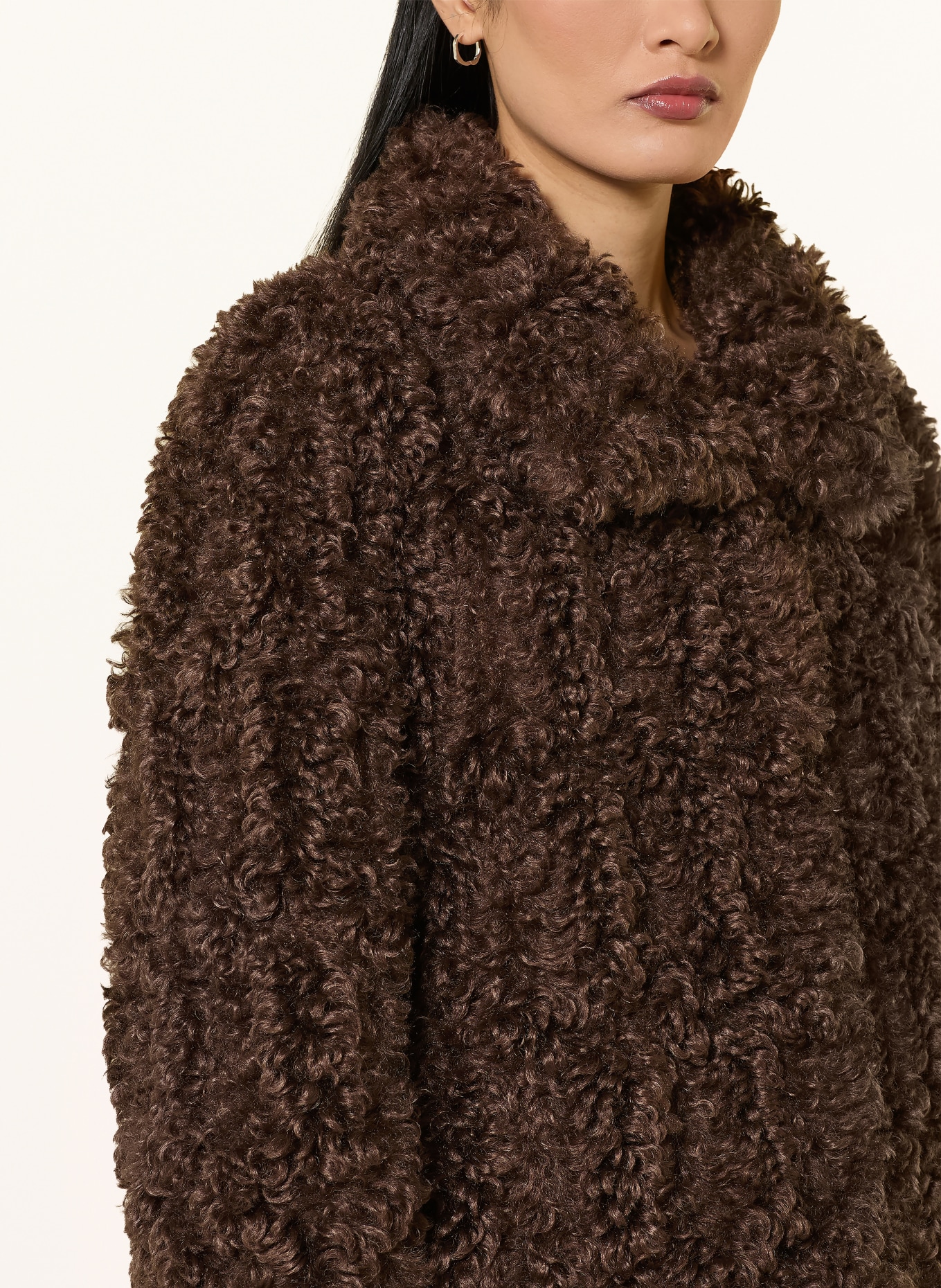 lilienfels Faux fur jacket: DARK BROWN