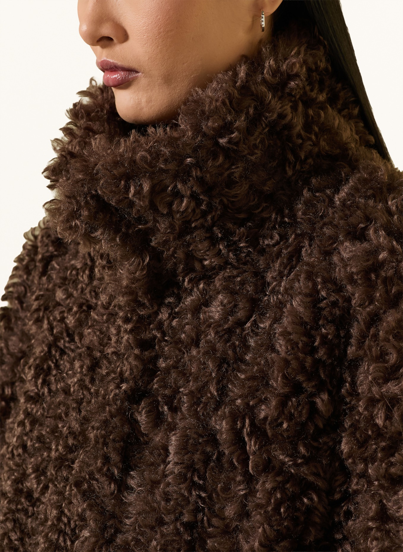 lilienfels Faux fur jacket: DARK BROWN