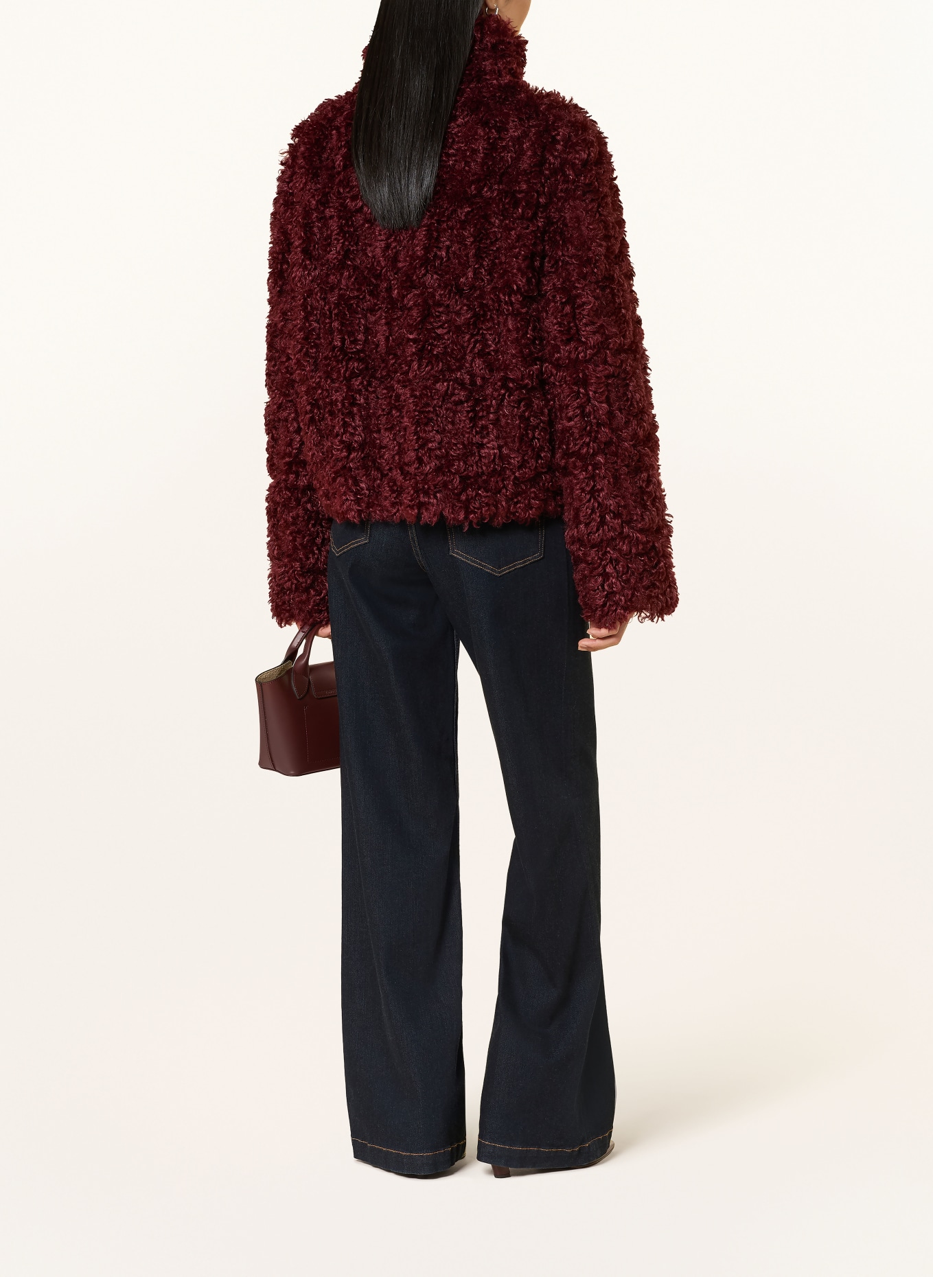 lilienfels Faux fur jacket: DARK RED