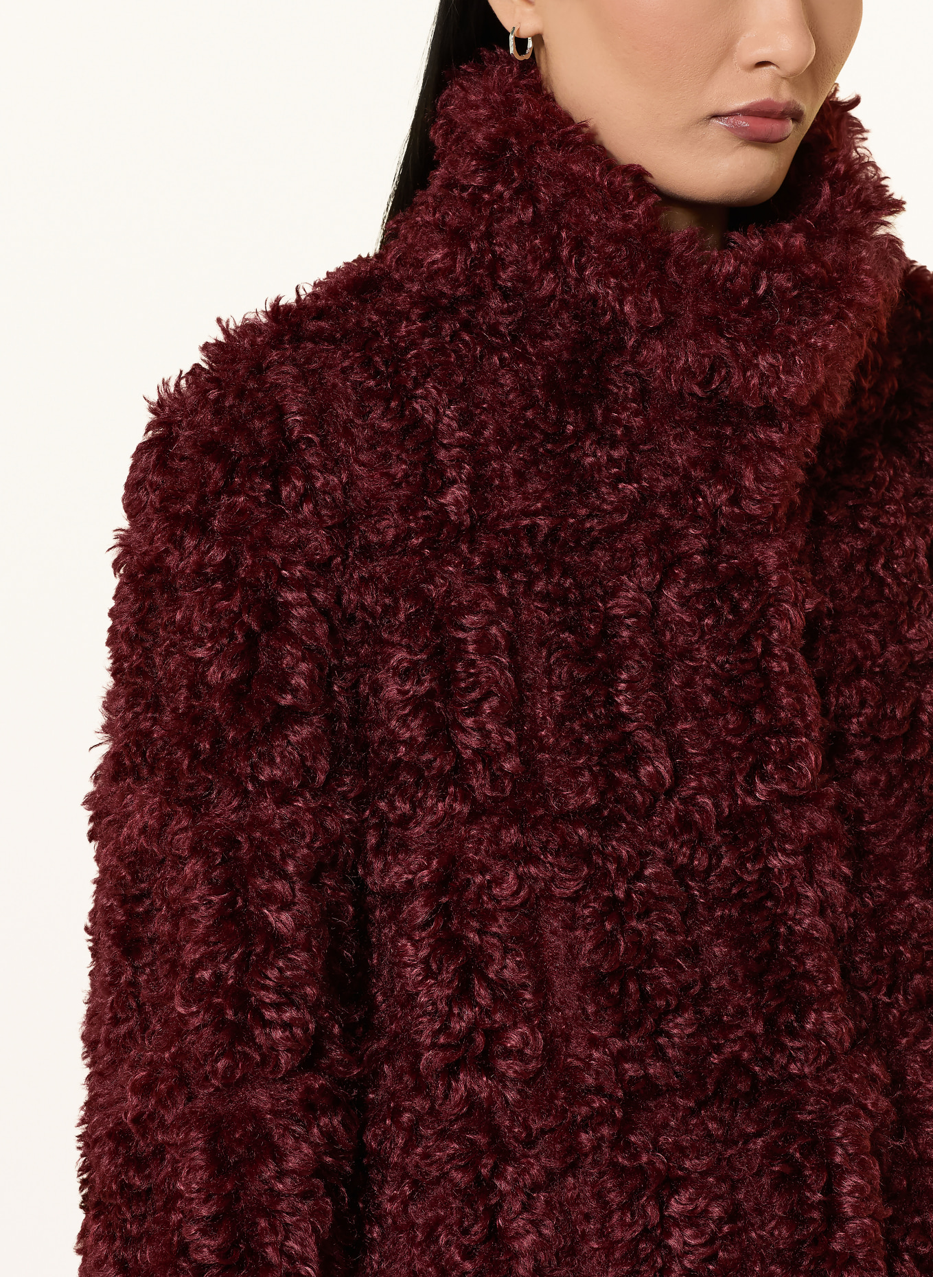 lilienfels Faux fur jacket: DARK RED
