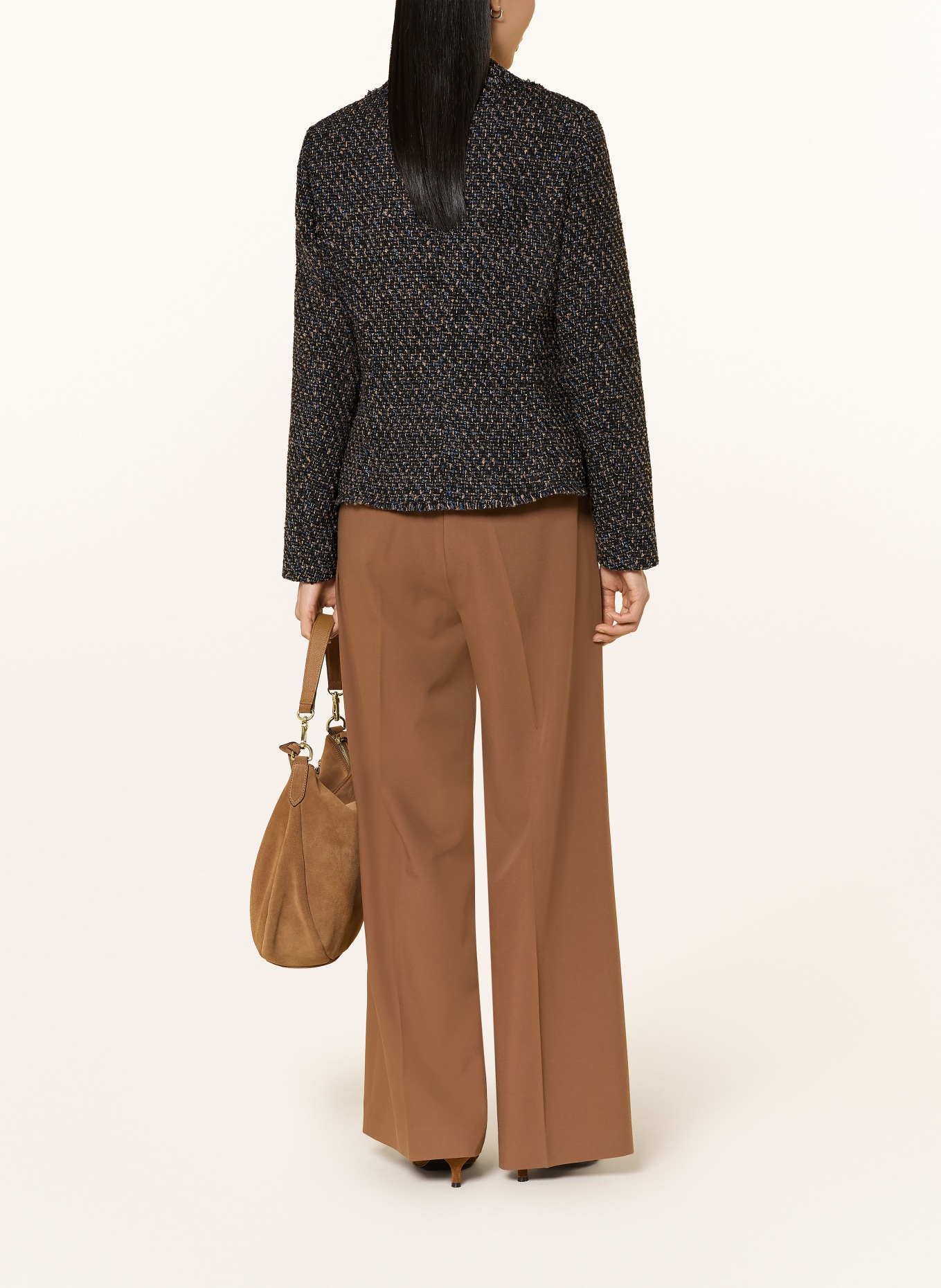lilienfels Blazer en bouclé: BLEU FONCÉ / MARRON / BLEU