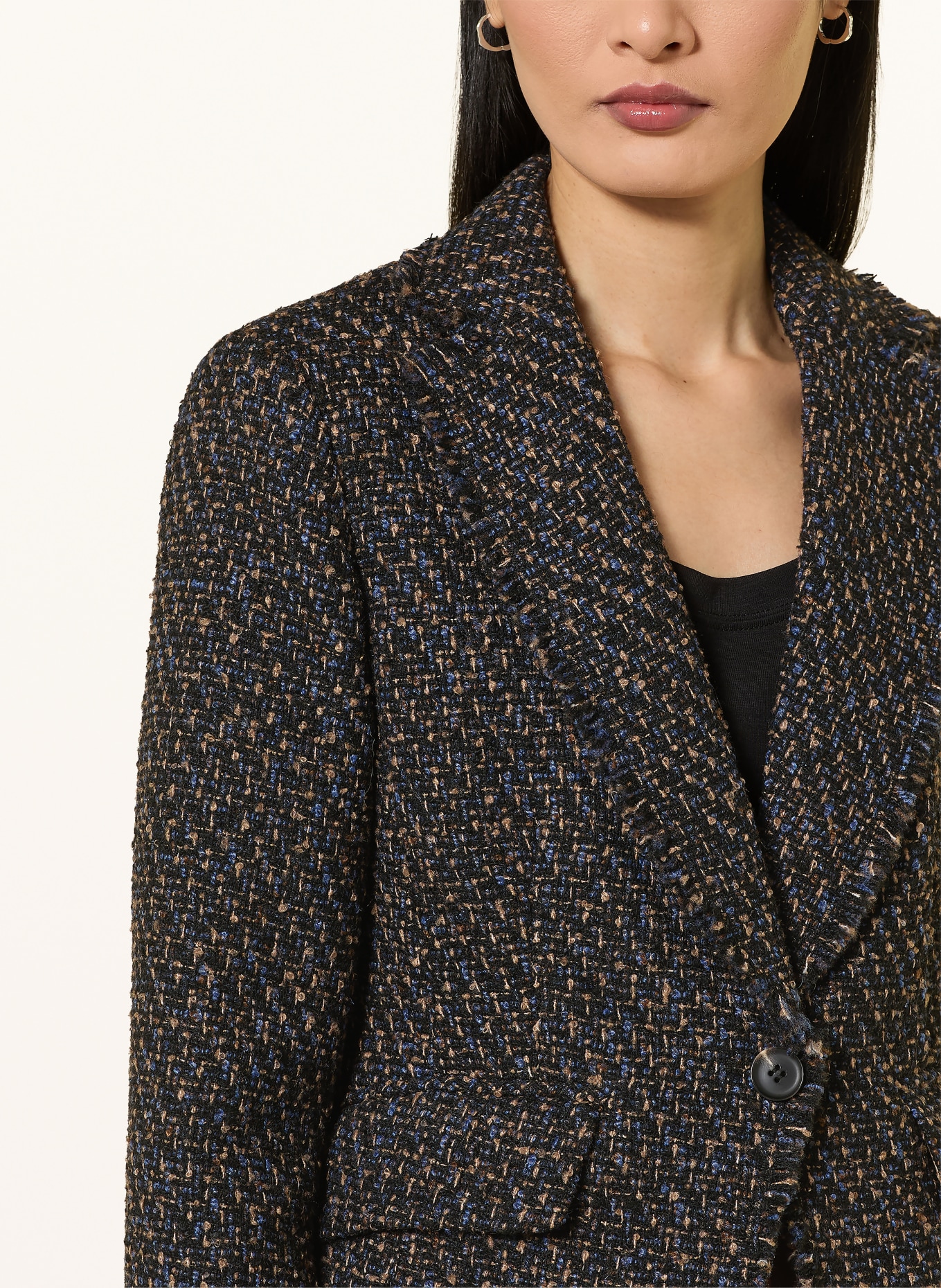 lilienfels Blazer en bouclé: BLEU FONCÉ / MARRON / BLEU