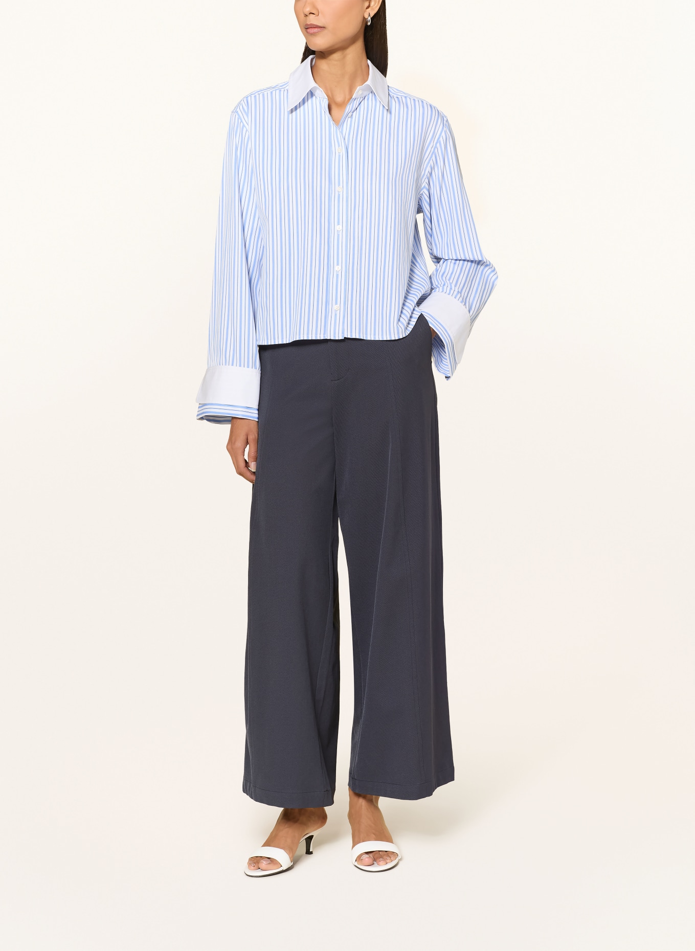 co'couture Overhemdblouse VOUGECC: LICHTBLAUW / DONKERBLAUW / WIT