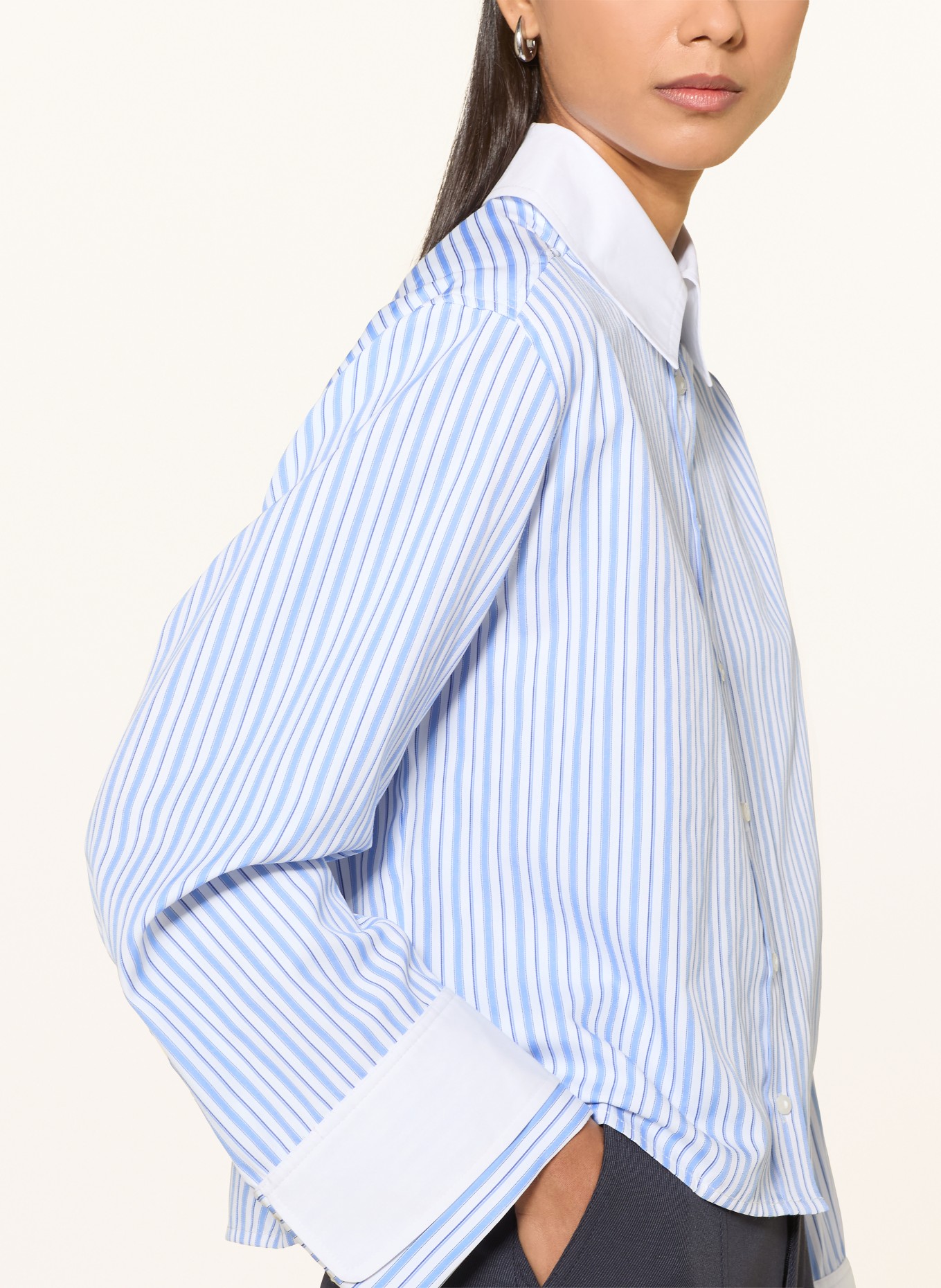co'couture Overhemdblouse VOUGECC: LICHTBLAUW / DONKERBLAUW / WIT
