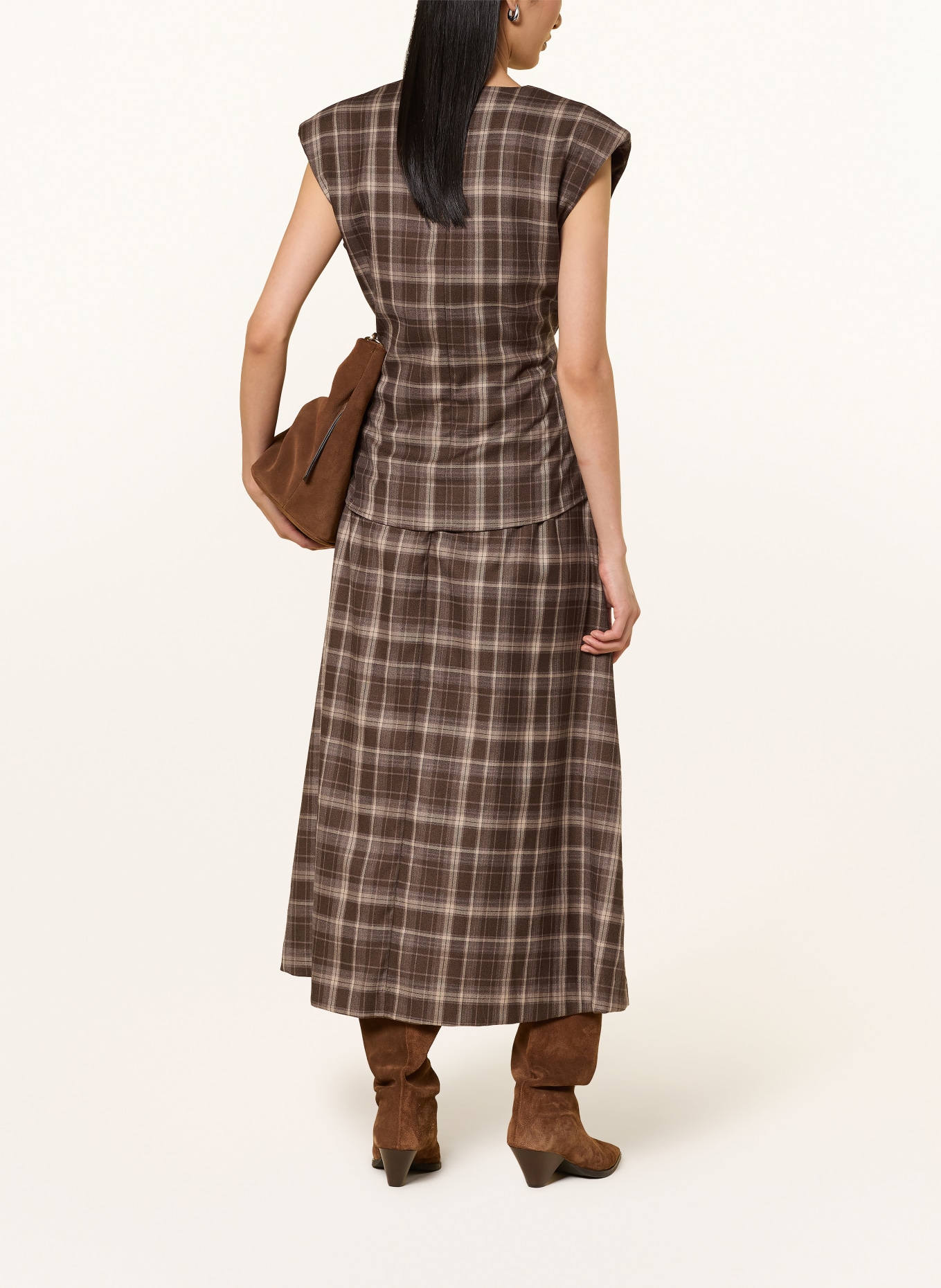 co'couture DAGNYCC Blouse Top: DARK BROWN / BEIGE