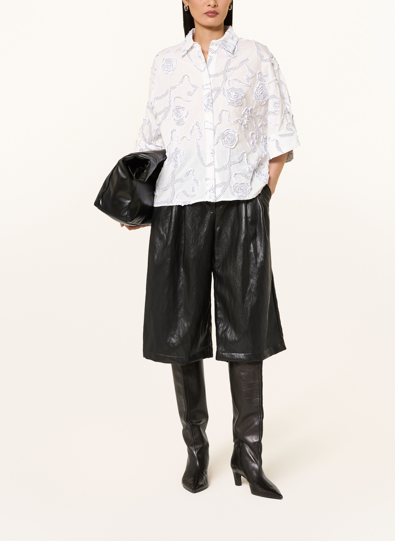 co'couture ELRICCC Shirt Blouse: WHITE / BLACK