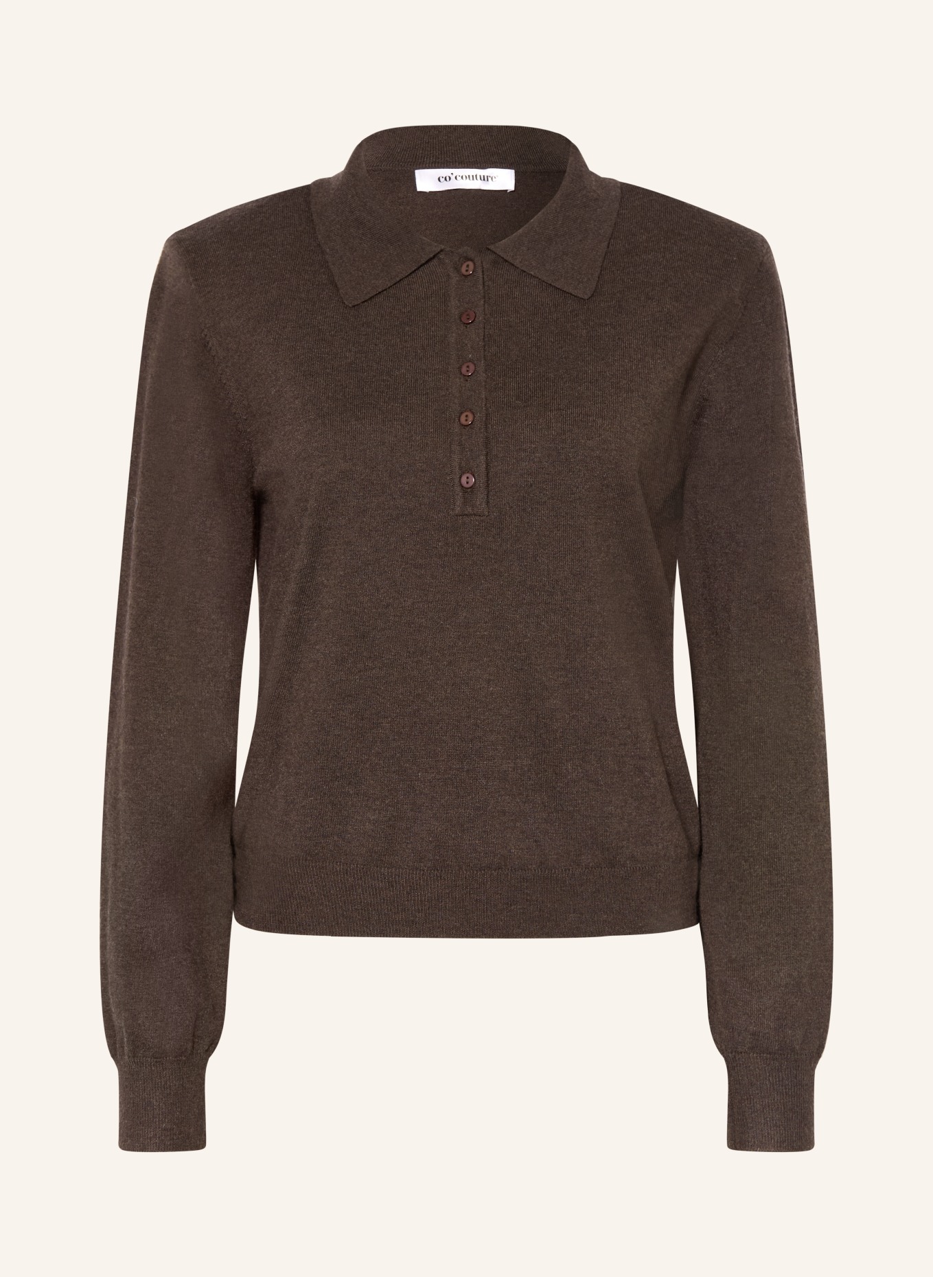 co'couture Knit polo shirt: DARK BROWN