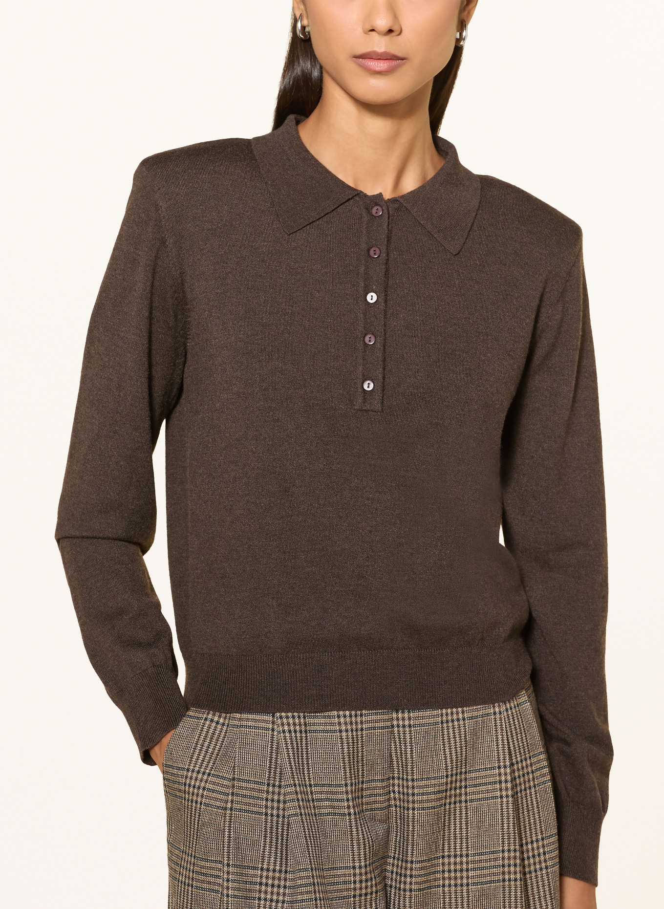 co'couture Knit polo shirt: DARK BROWN