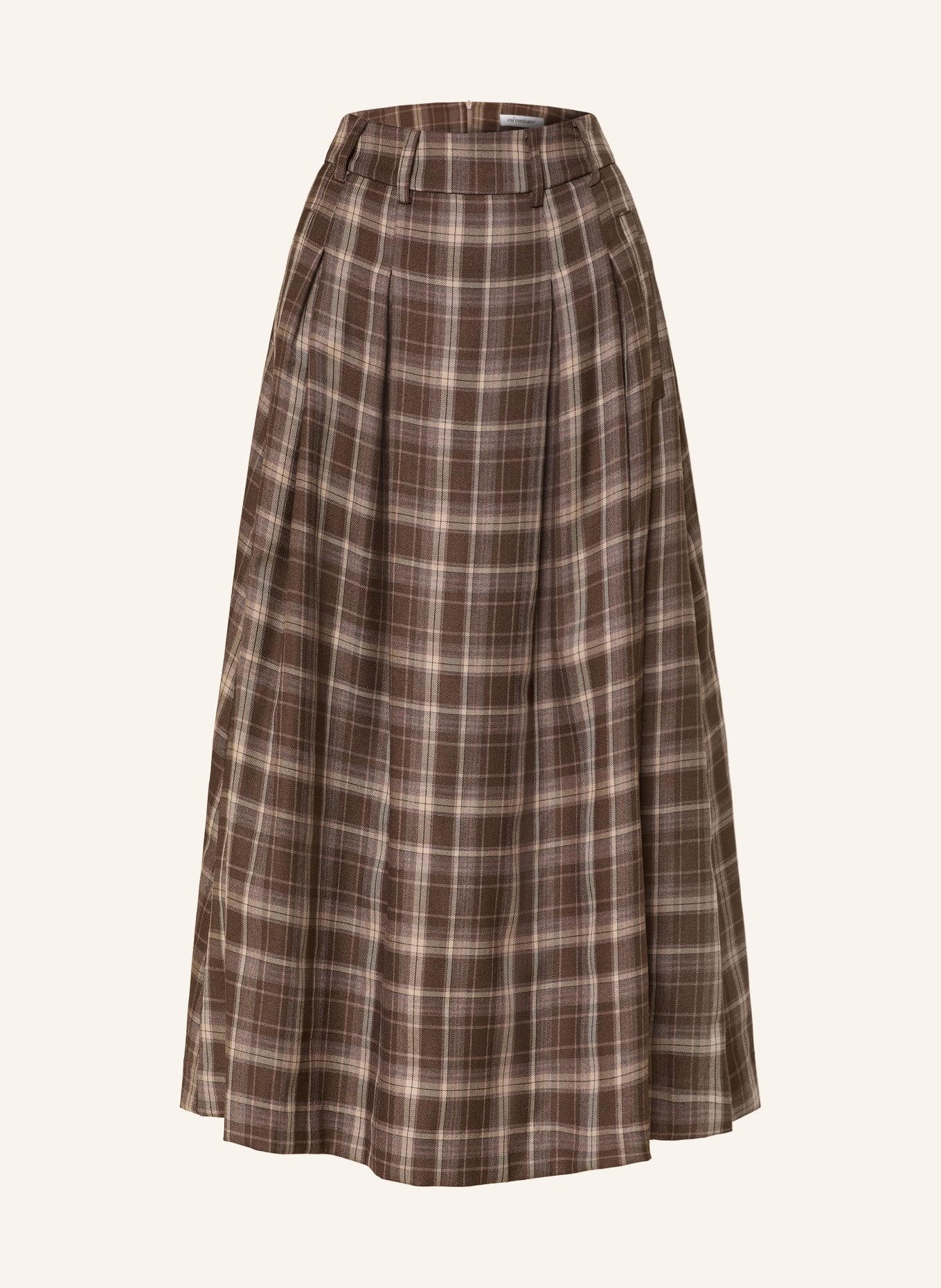 co'couture Pleated Skirt DAGNYCC: DARK BROWN / BEIGE