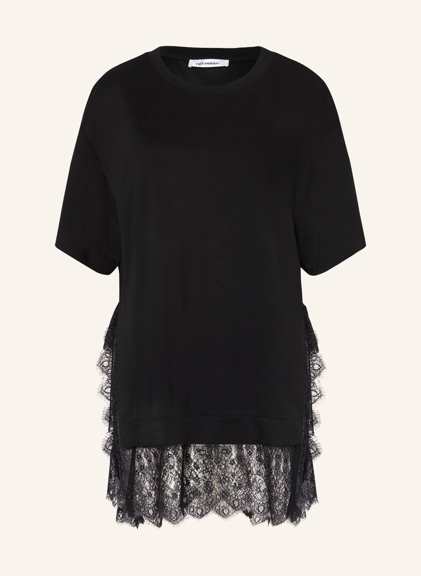 co'couture LARSONCC T-shirt with lace: BLACK