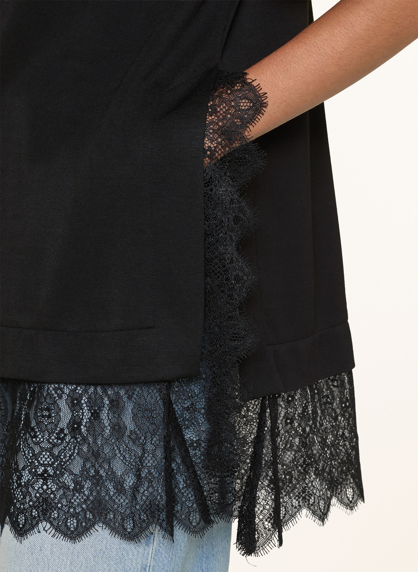 co'couture LARSONCC T-shirt with lace: BLACK