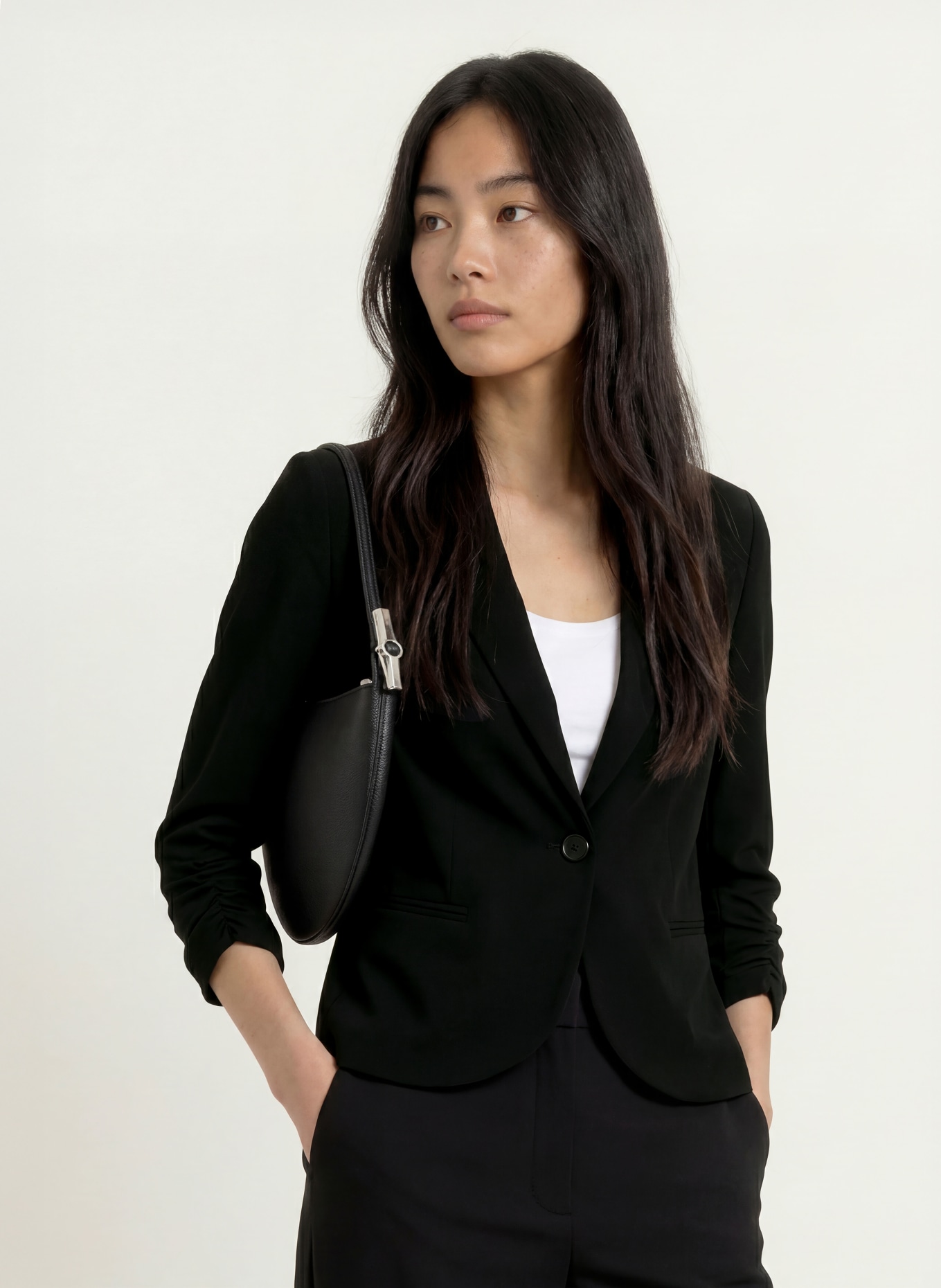 Joseph Ribkoff Blazer with 3/4 sleeves: BLACK