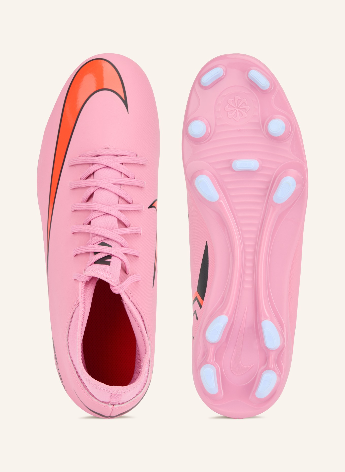 Nike Fußballschuhe SUPERFLY 10 CLUB FG/MG: ROSA / NEONORANGE / SCHWARZ