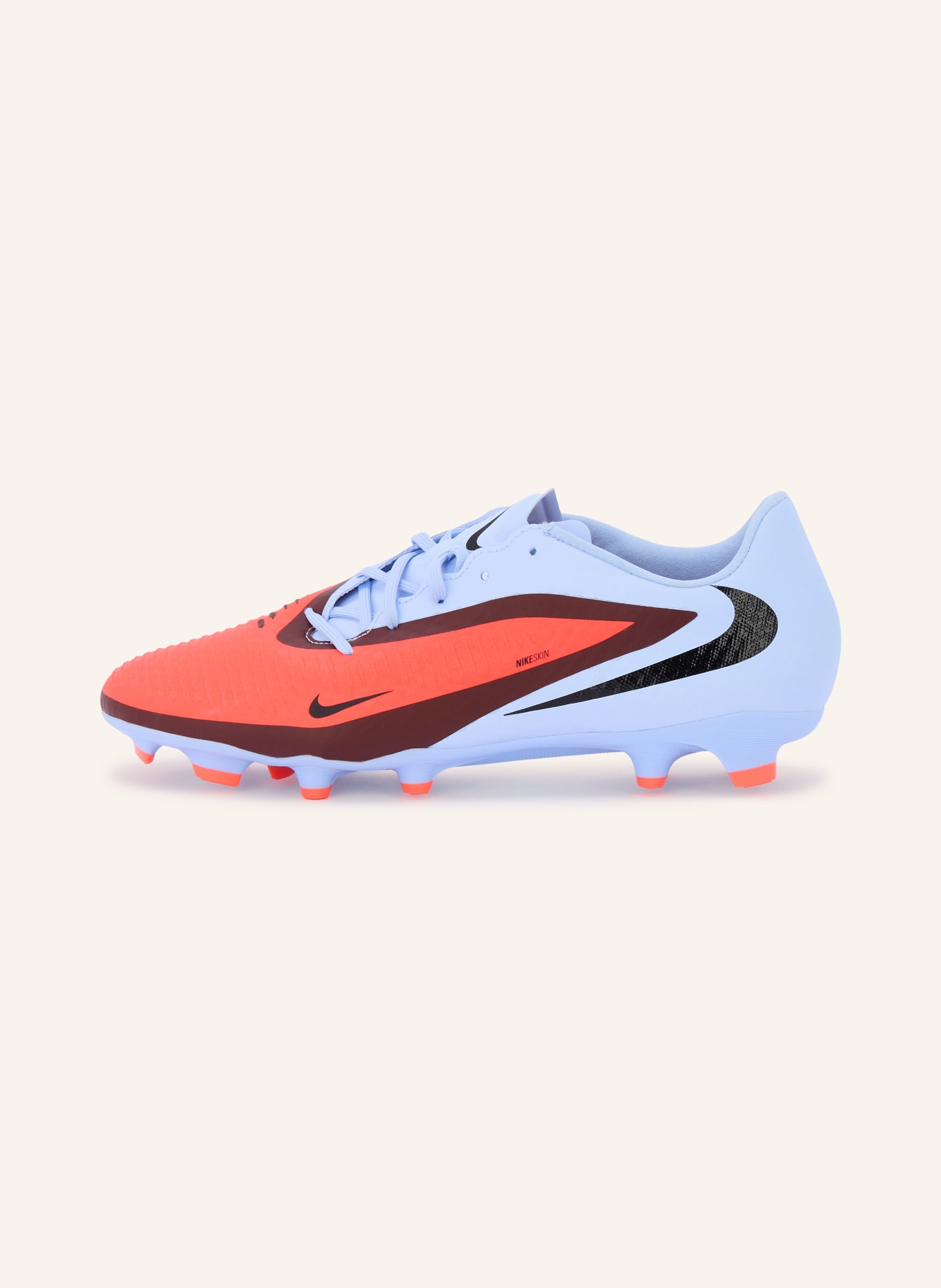 Nike Voetbalschoenen PHANTOM 6 360 ACADEMY FG/MG: LICHTBLAUW / ROOD