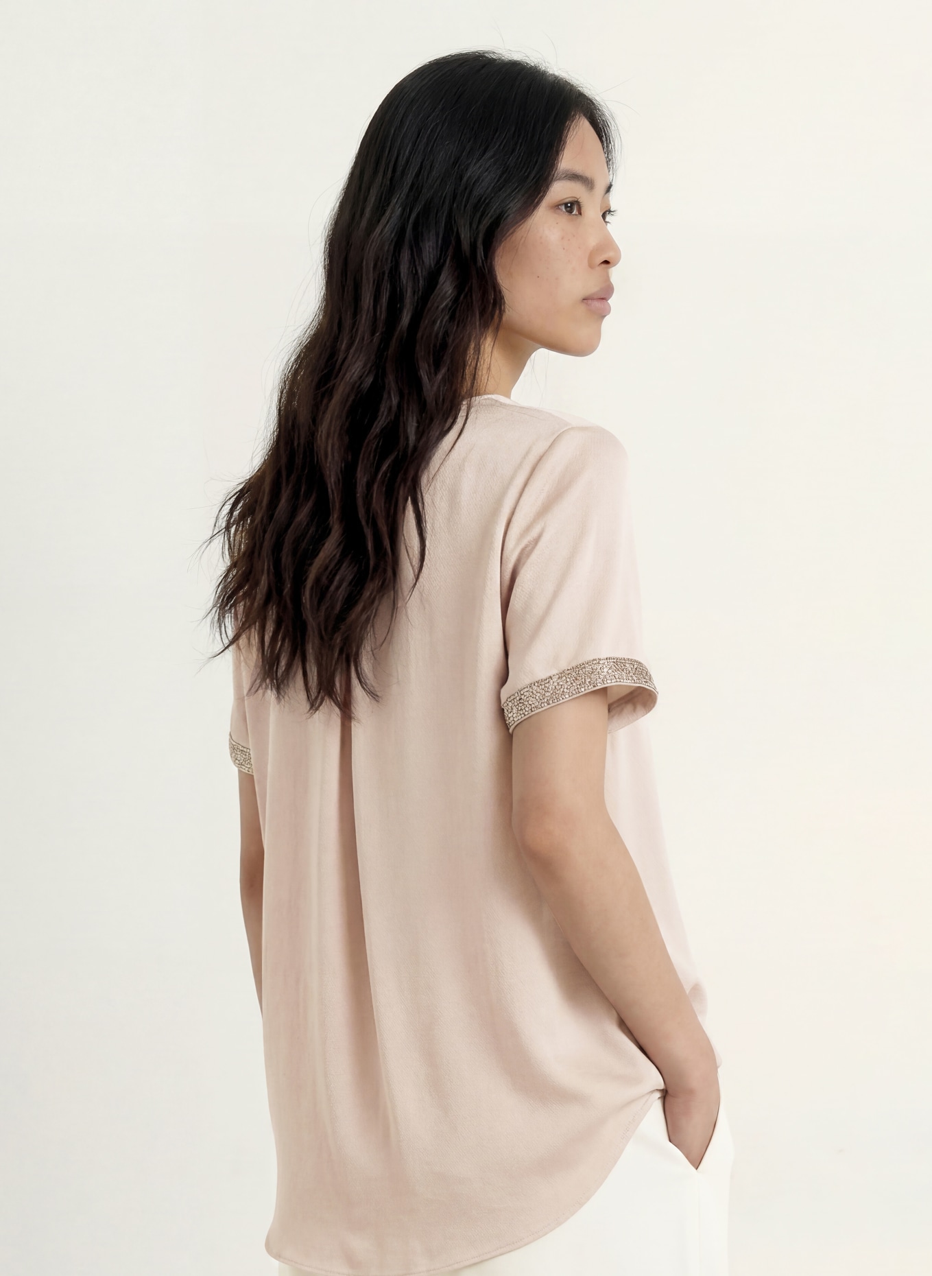 Joseph Ribkoff Blusenshirt mit Schmucksteinen: TAUPE