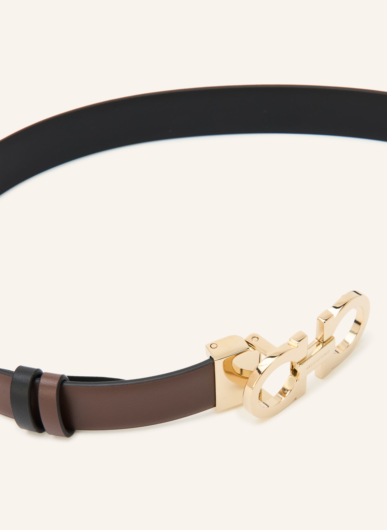 FERRAGAMO Ledergürtel zum Wenden: SCHWARZ / DUNKELBRAUN