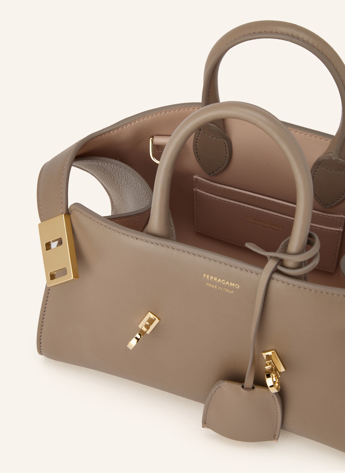 FERRAGAMO HUG MINI Shoulder Bag: TAUPE