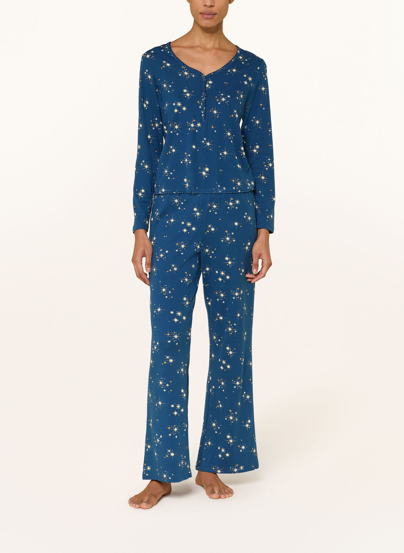 JOCKEY Pyjamasbukser TWINKLE STARS: BLÅ / ORANGE / LYSEGUL