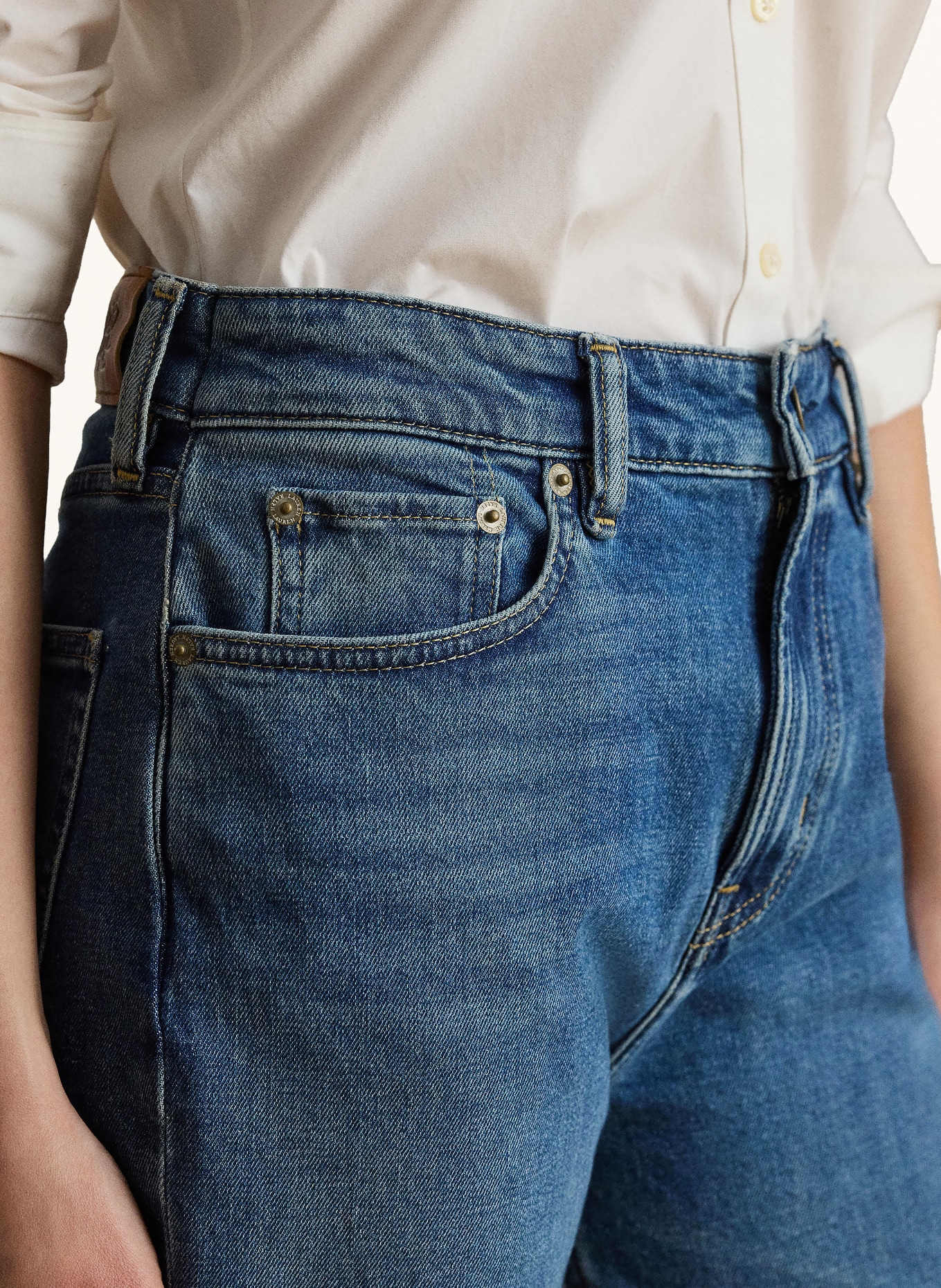 LAUREN RALPH LAUREN Rovné džíny: 001 ATLANTIC BLUE WASH