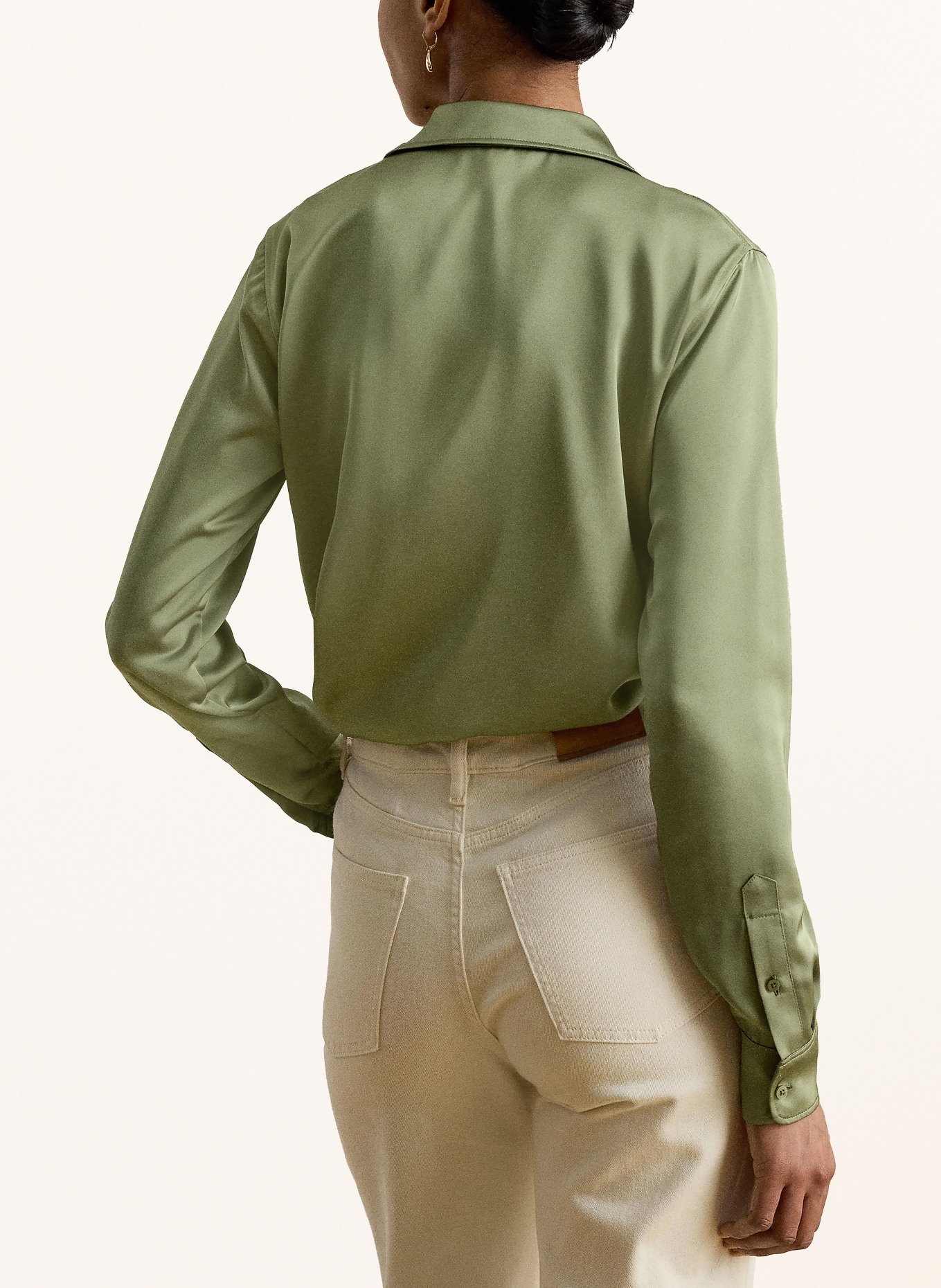 LAUREN RALPH LAUREN Satinbluse: OLIV