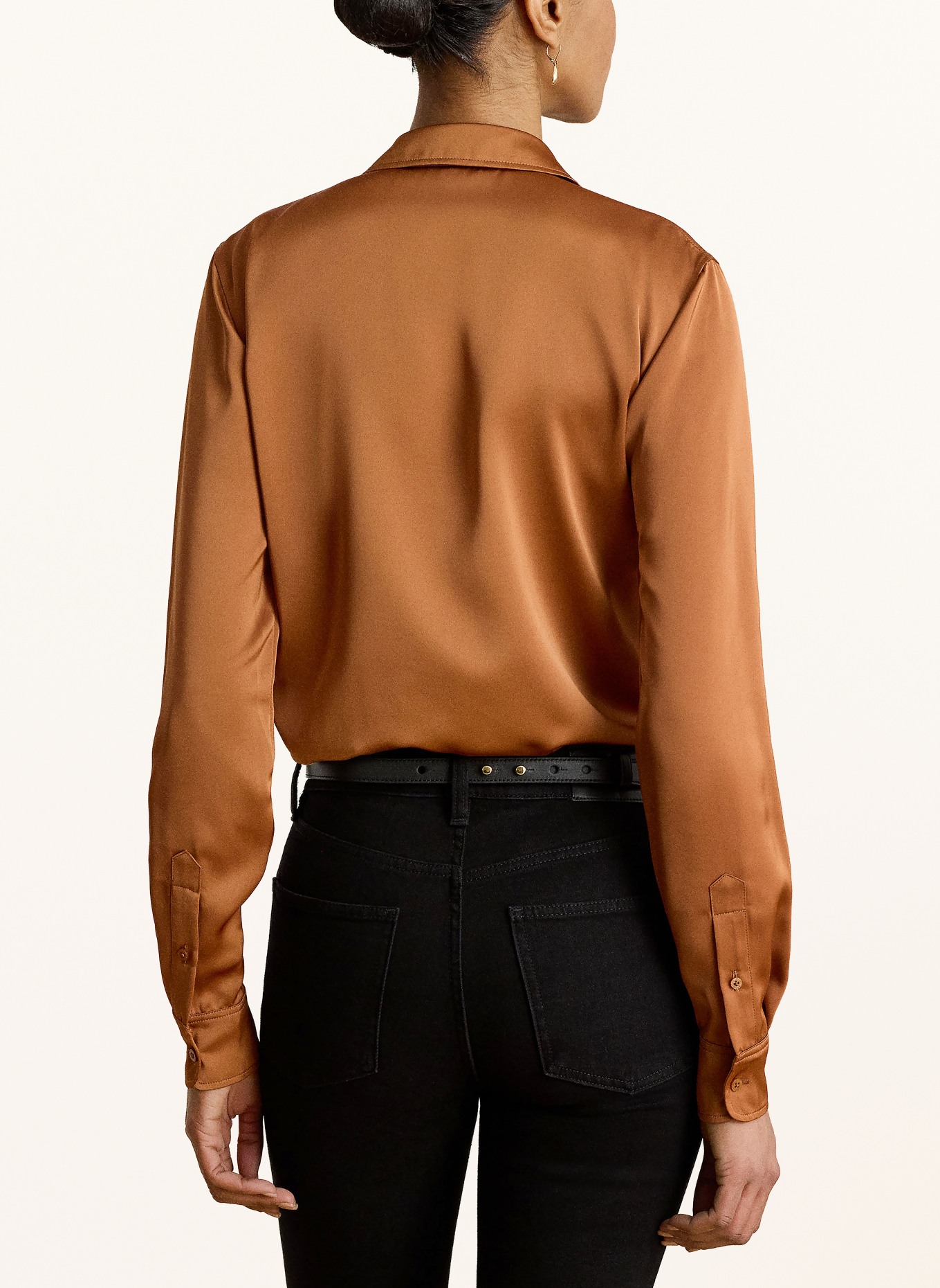 LAUREN RALPH LAUREN Satinbluse: DUNKELORANGE