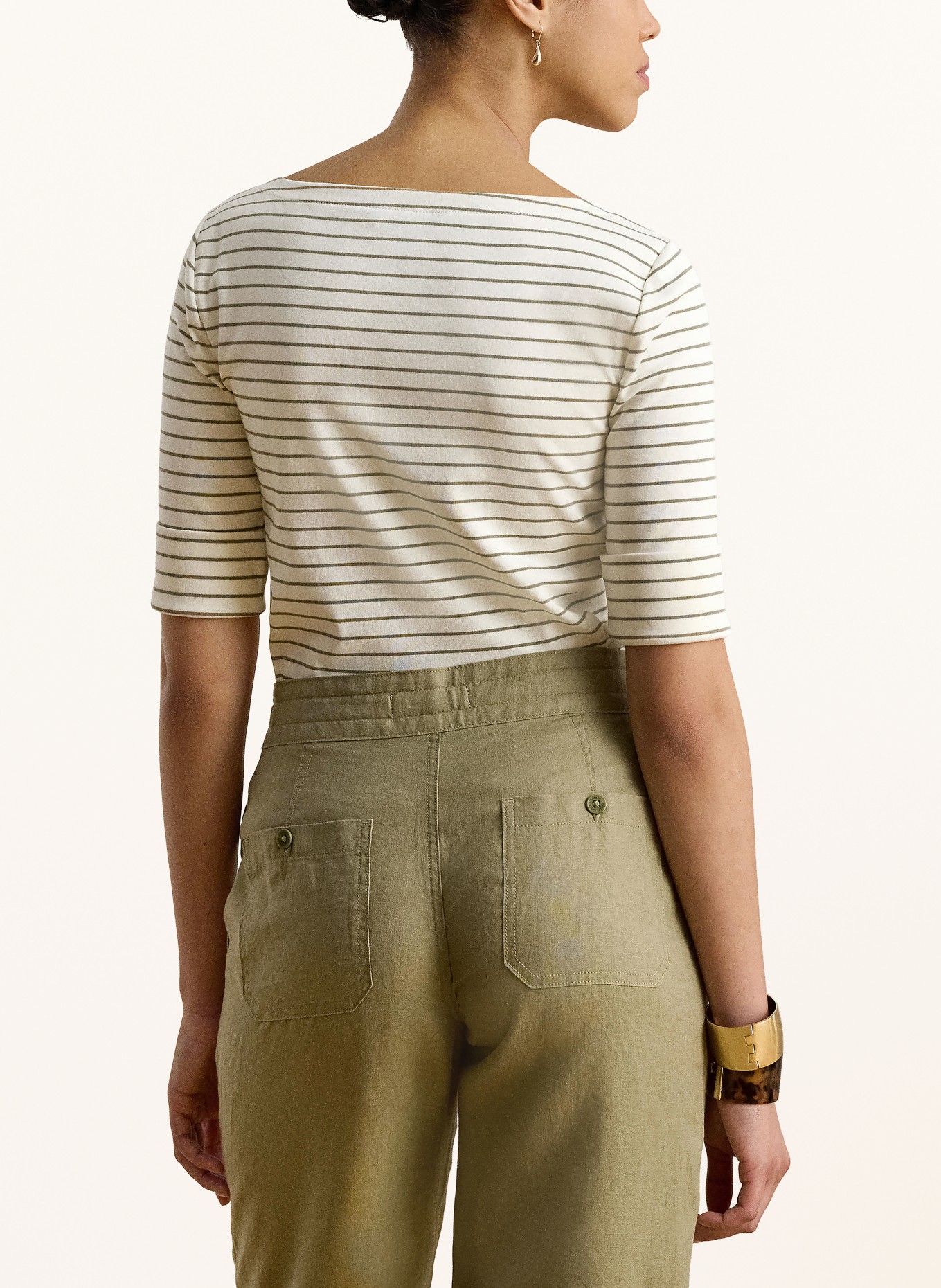 LAUREN RALPH LAUREN T-Shirt: CREME / OLIV