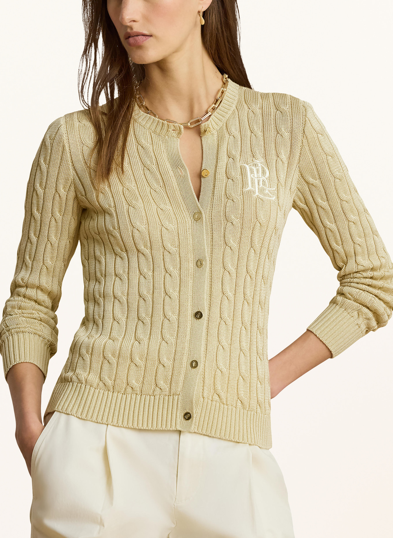 LAUREN RALPH LAUREN Strickjacke: BEIGE