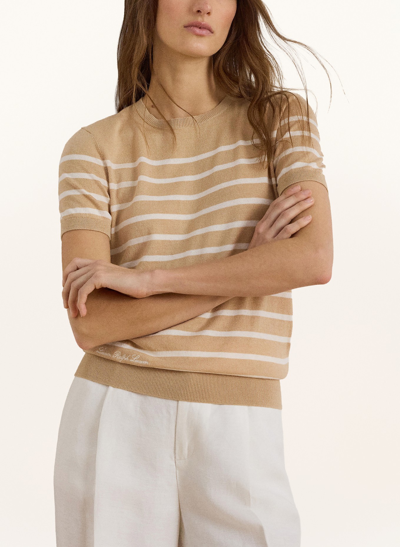 LAUREN RALPH LAUREN Strickshirt: BEIGE / ECRU