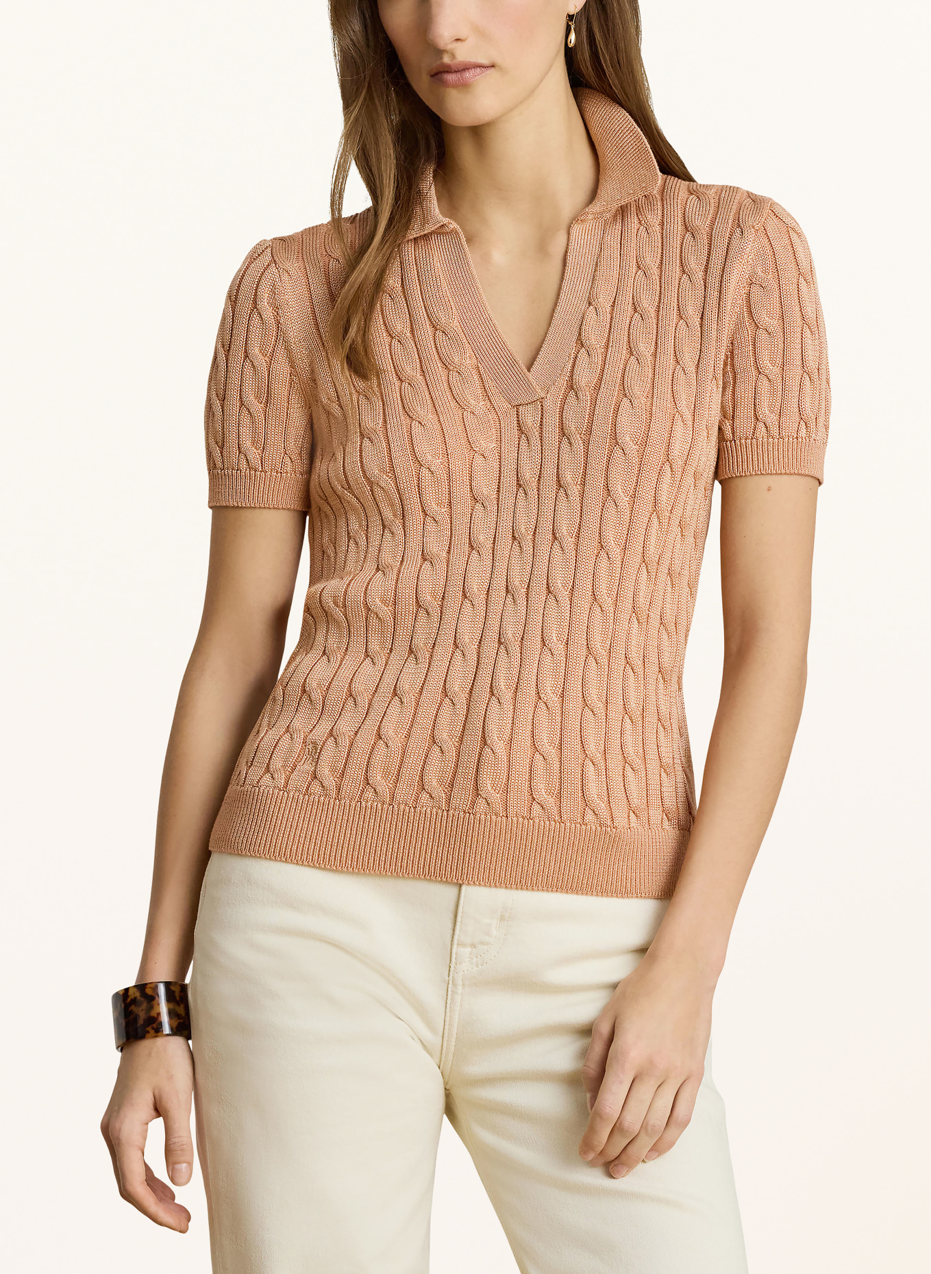 LAUREN RALPH LAUREN Pletené tričko: TMAVĚ ORANŽOVÁ