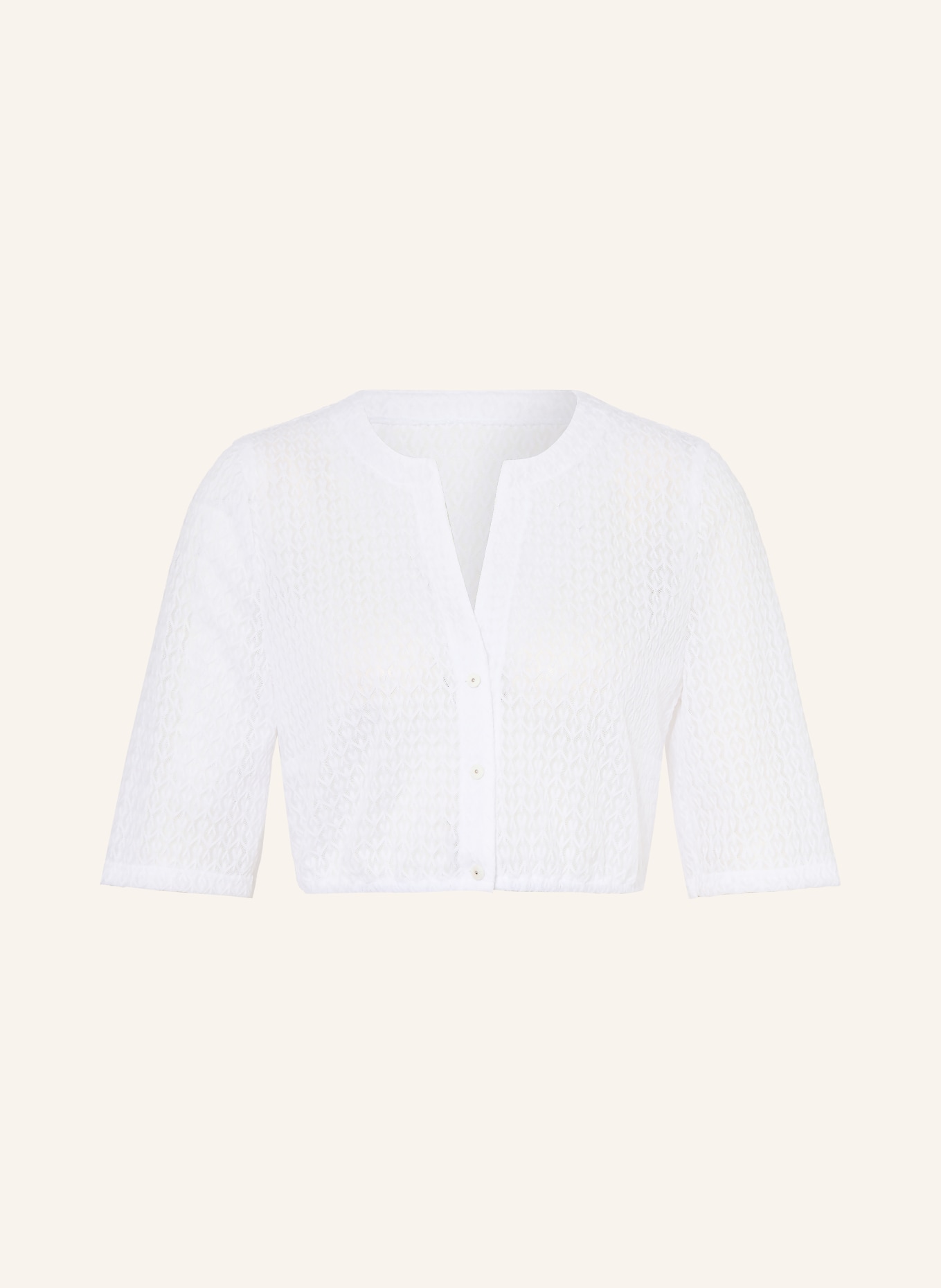 WALDORFF Dirndlbluse ALESSA aus Spitze mit 3/4-Arm: WEISS