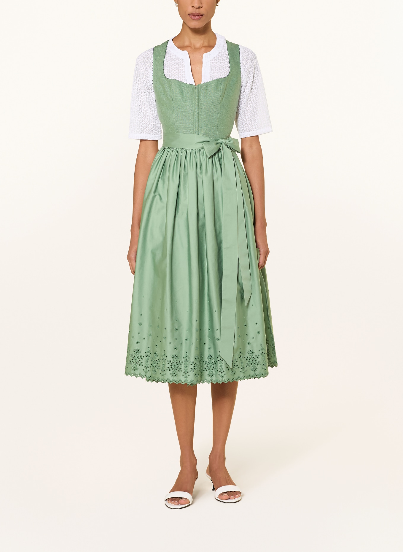 WALDORFF Dirndlbluse ALESSA aus Spitze mit 3/4-Arm: WEISS