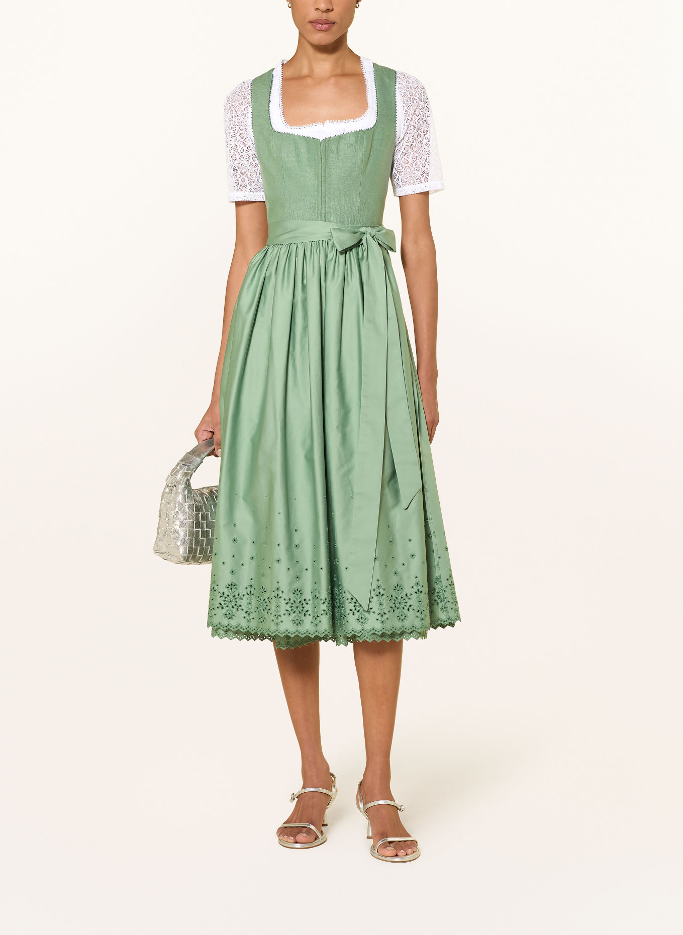 WALDORFF LOLA Dirndl Blouse with Lace: WHITE