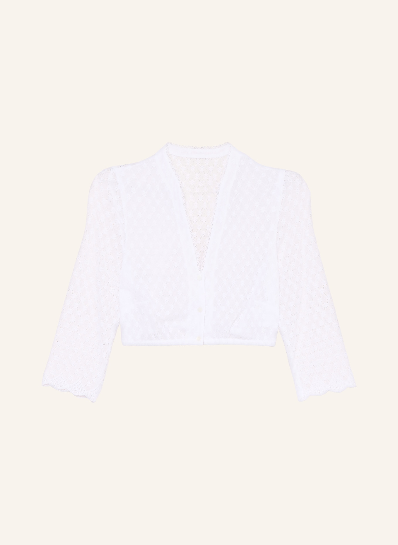WALDORFF Dirndlbluse SISSI aus Spitze mit 3/4-Arm: WEISS