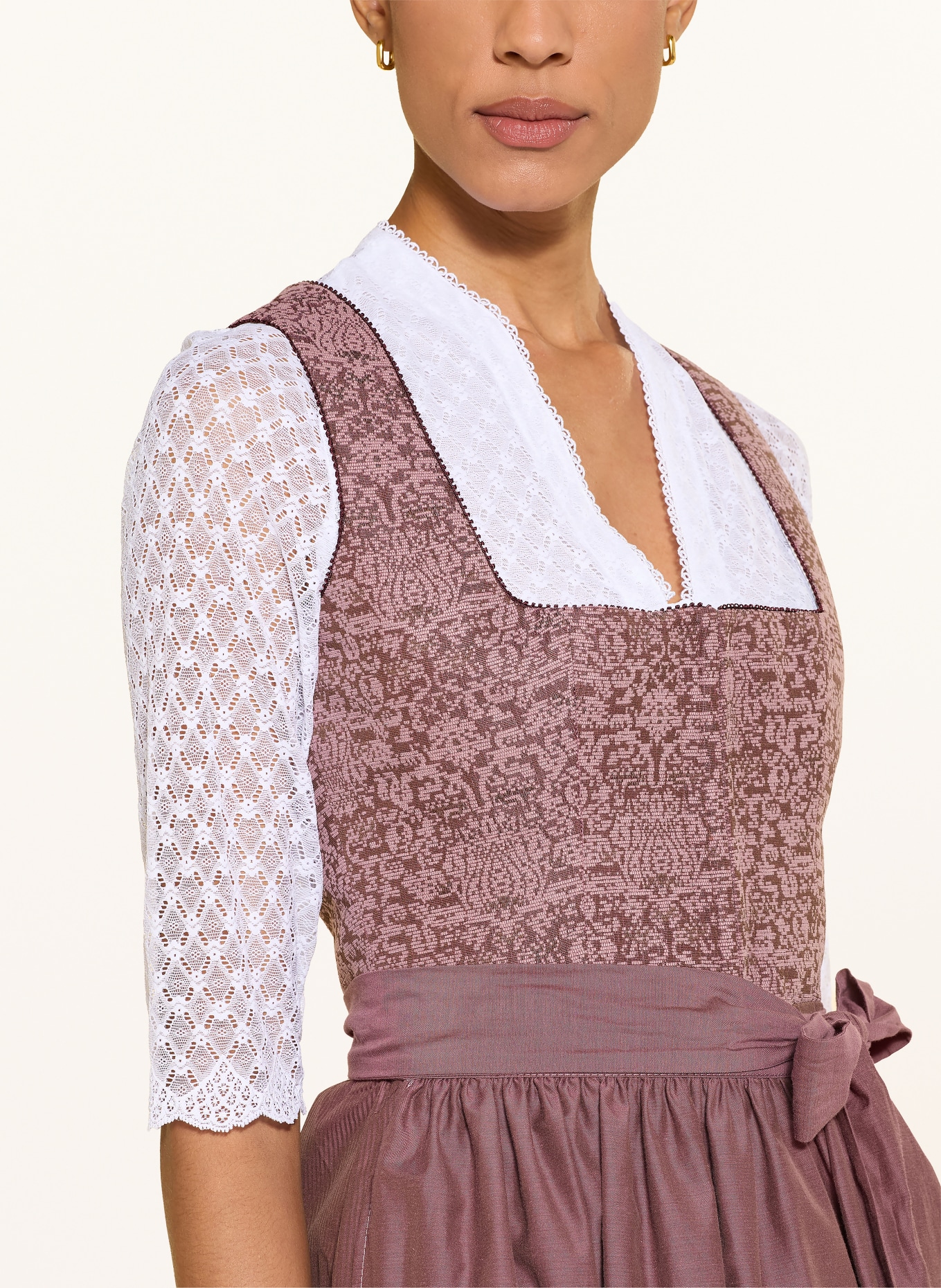 WALDORFF Dirndlbluse SISSI aus Spitze mit 3/4-Arm: WEISS