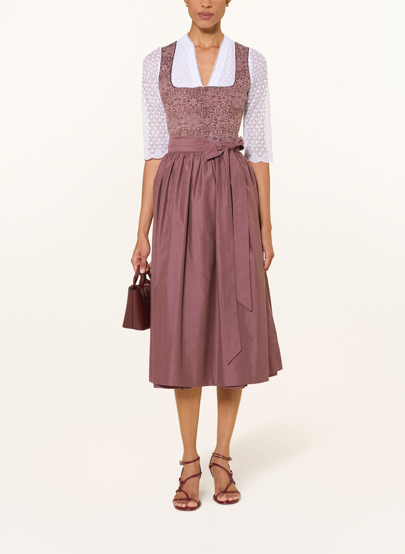 WALDORFF Dirndlbluse SISSI aus Spitze mit 3/4-Arm: WEISS