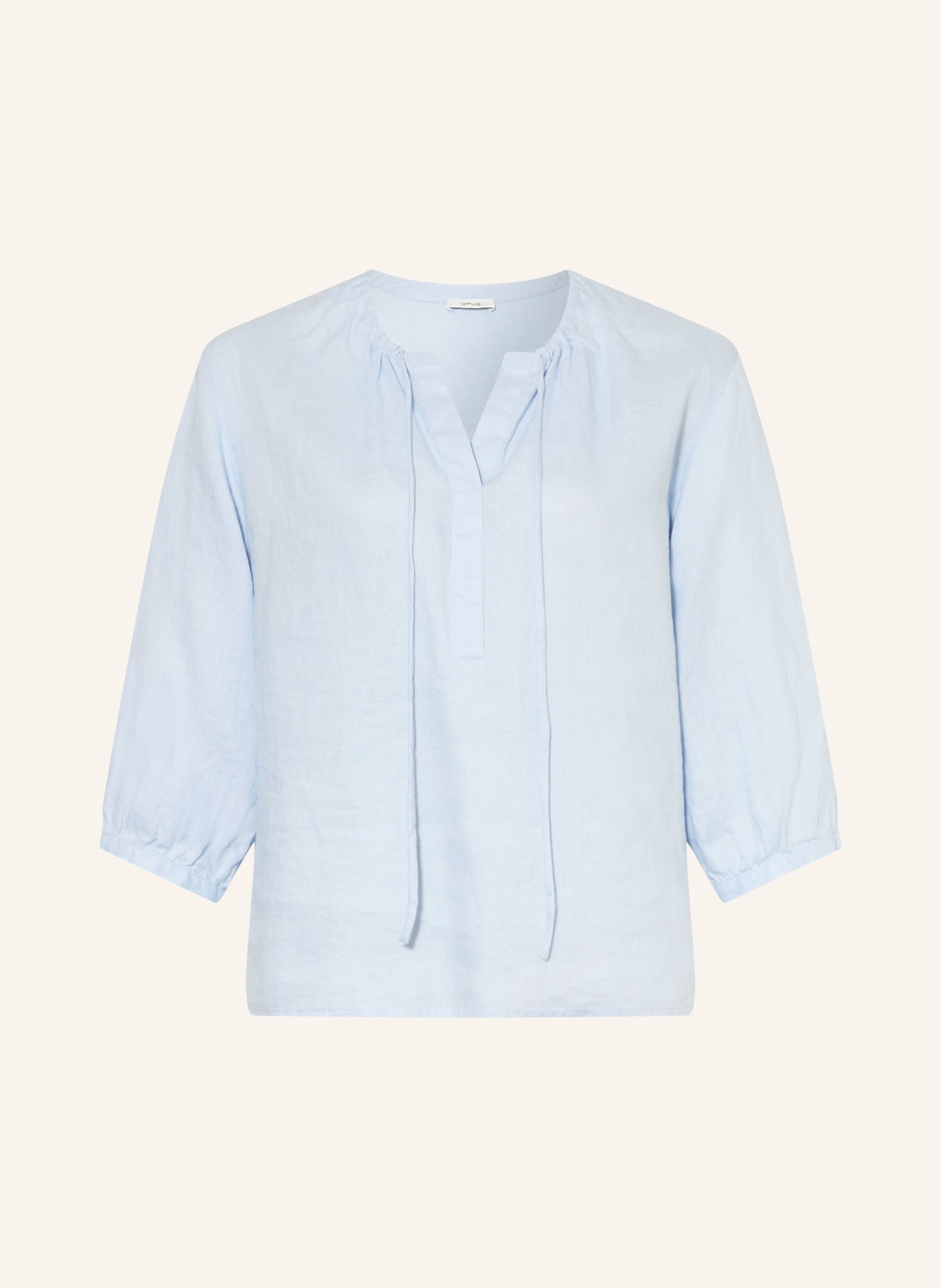 OPUS FEDORA-blouse van linnen met 3/4-mouwen: LICHTBLAUW