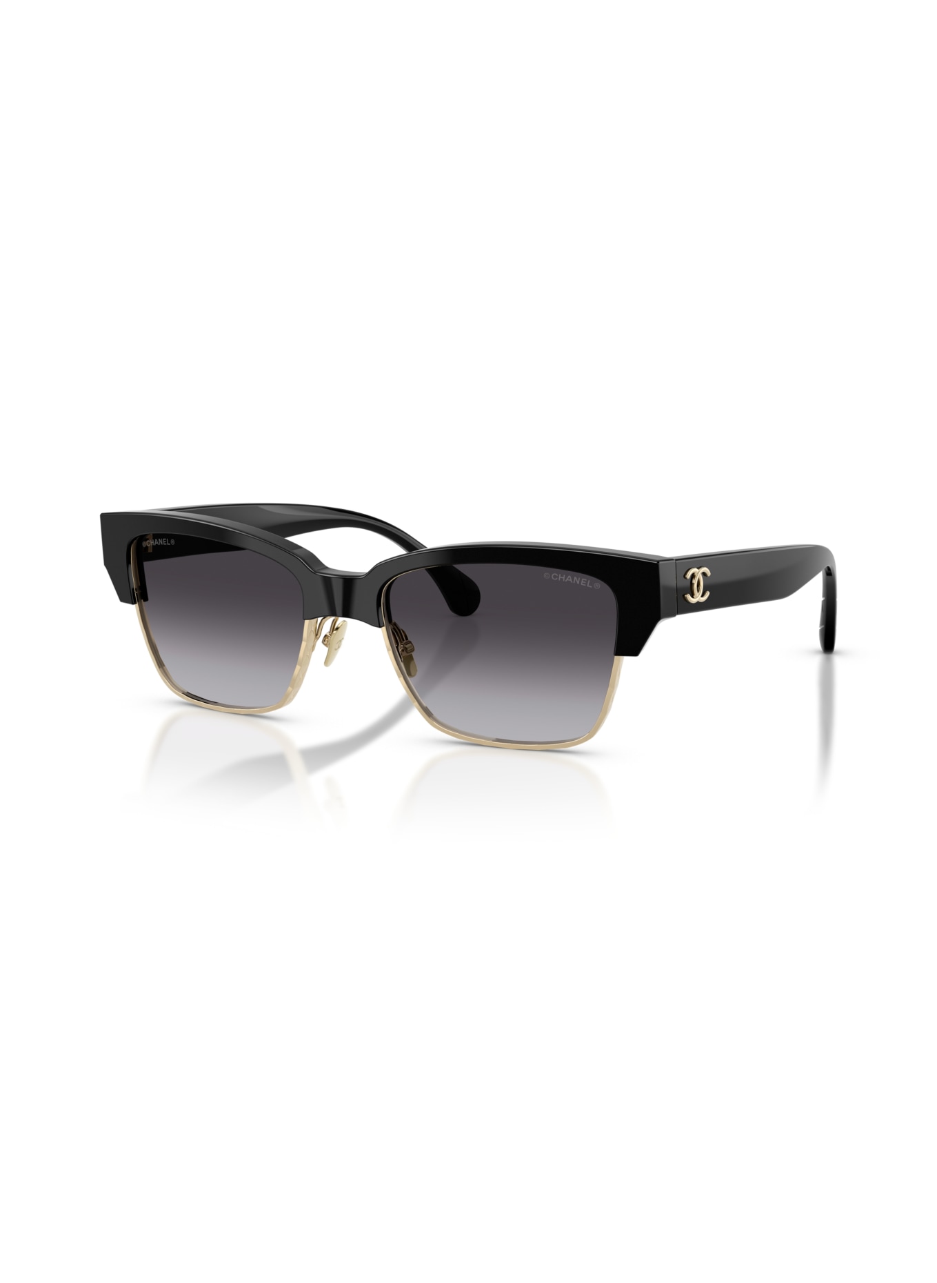 CHANEL Sunglasses CH5558: Black/Gradient Grey