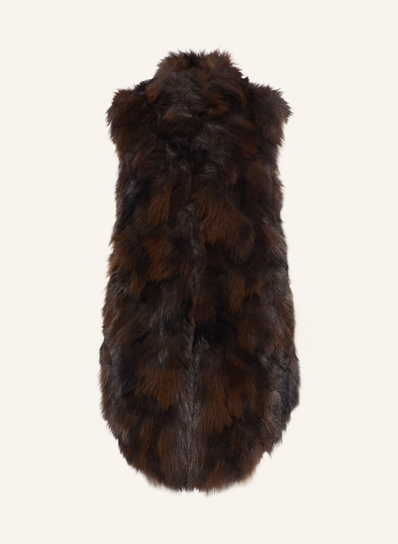 BETTA CORRADI Faux fur vest: DARK BROWN / BROWN